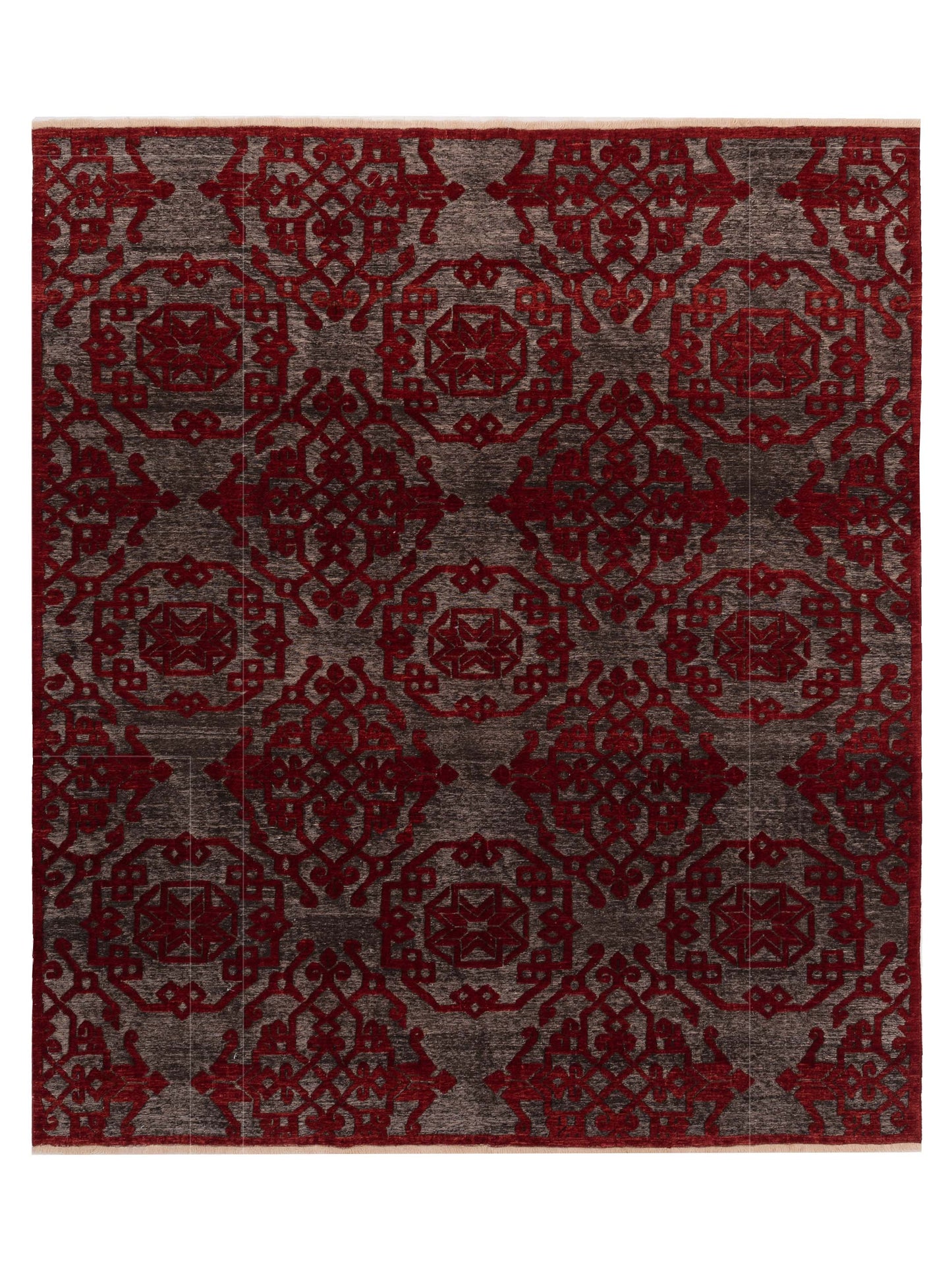 Pasha Defne Charcoal Red Transitional