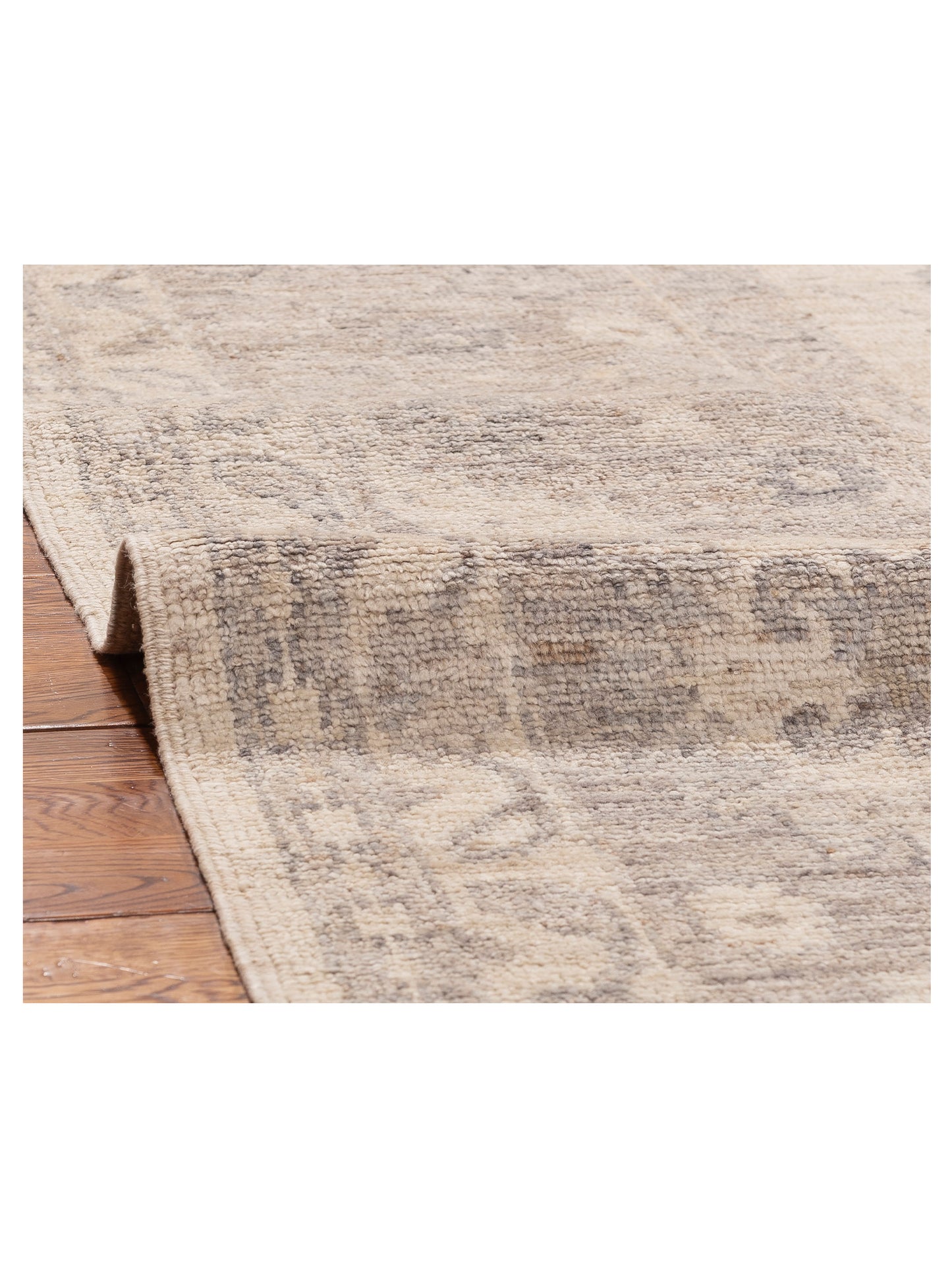 Angora Oushak 156203 Ivory Gray 10.3x13.3 Hand Knotted Rug