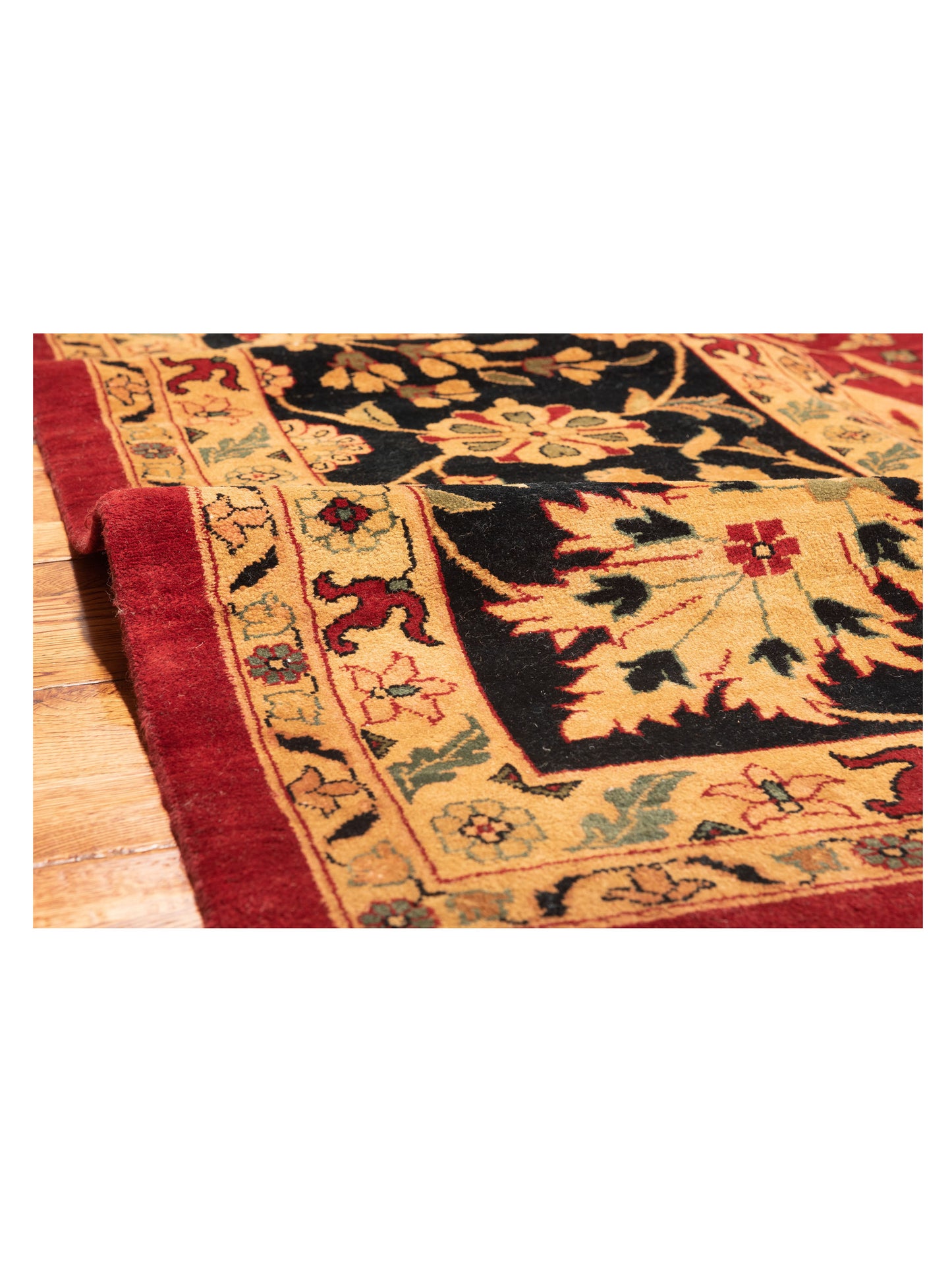 Crown 83588 Red Black 14x19.11 Hand Knotted Rug