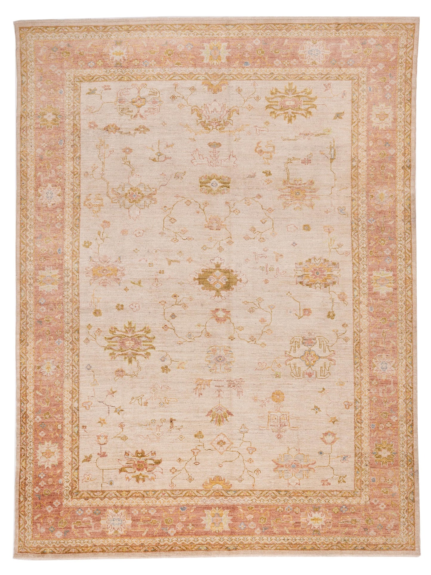 Anadol Angora Oushak Ivory Pink Traditional