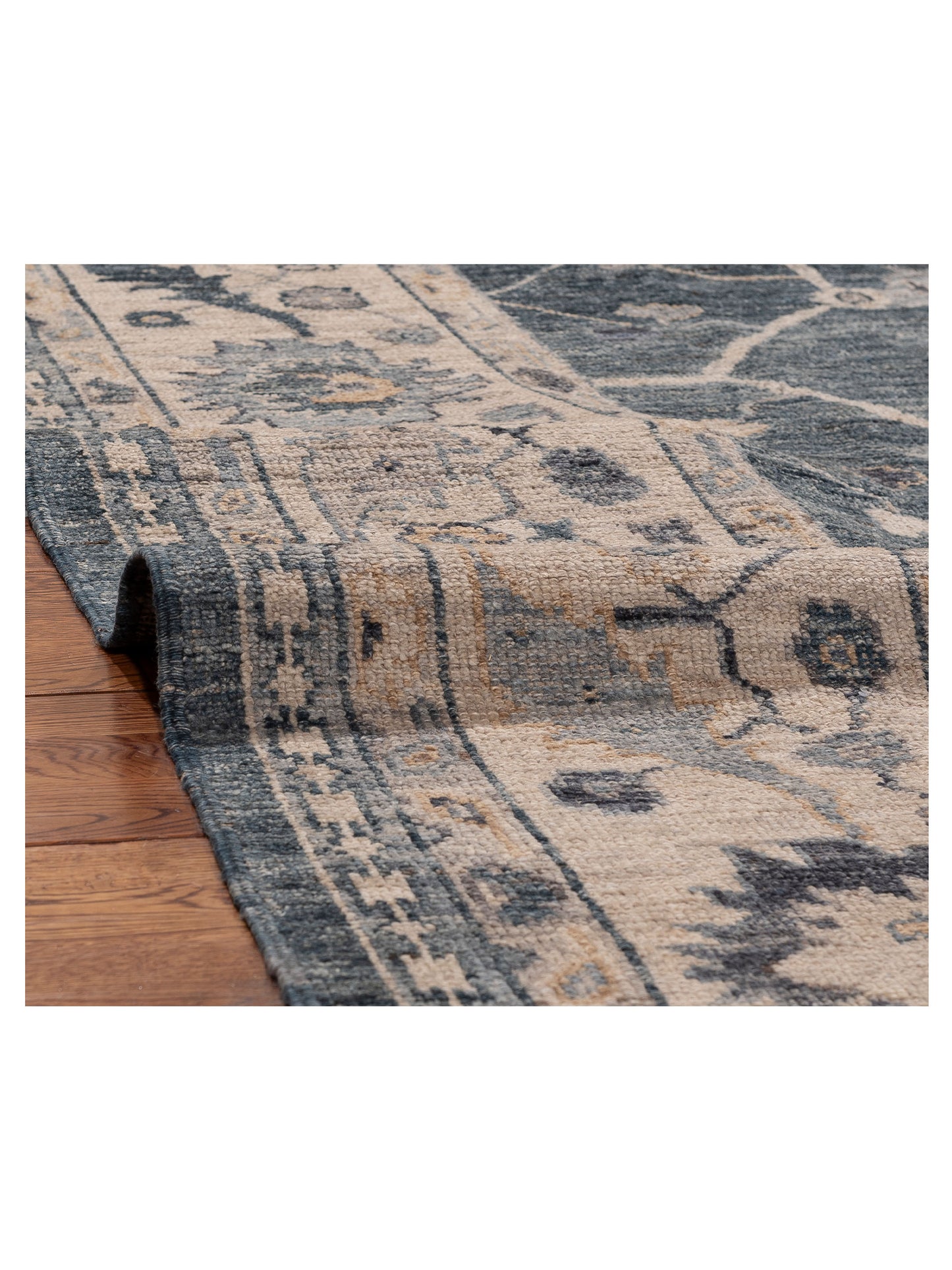 Angora Oushak 156029 Blue Ivory 9.1x11.2 Hand Knotted Rug
