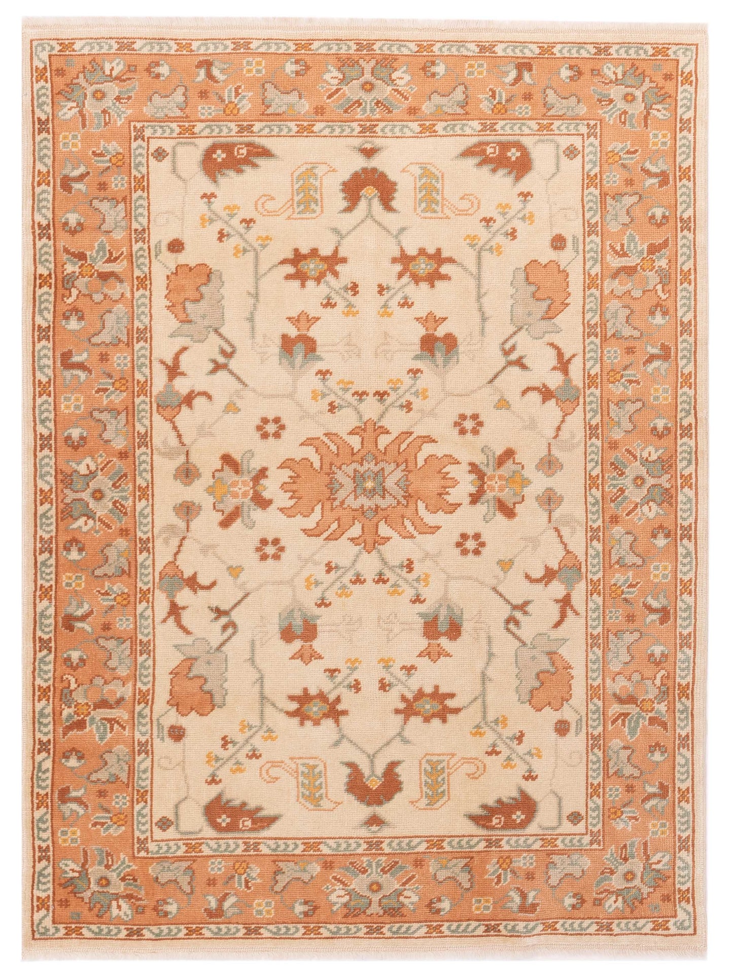 Pasha Anadol Oushak Ivory Pink Traditional