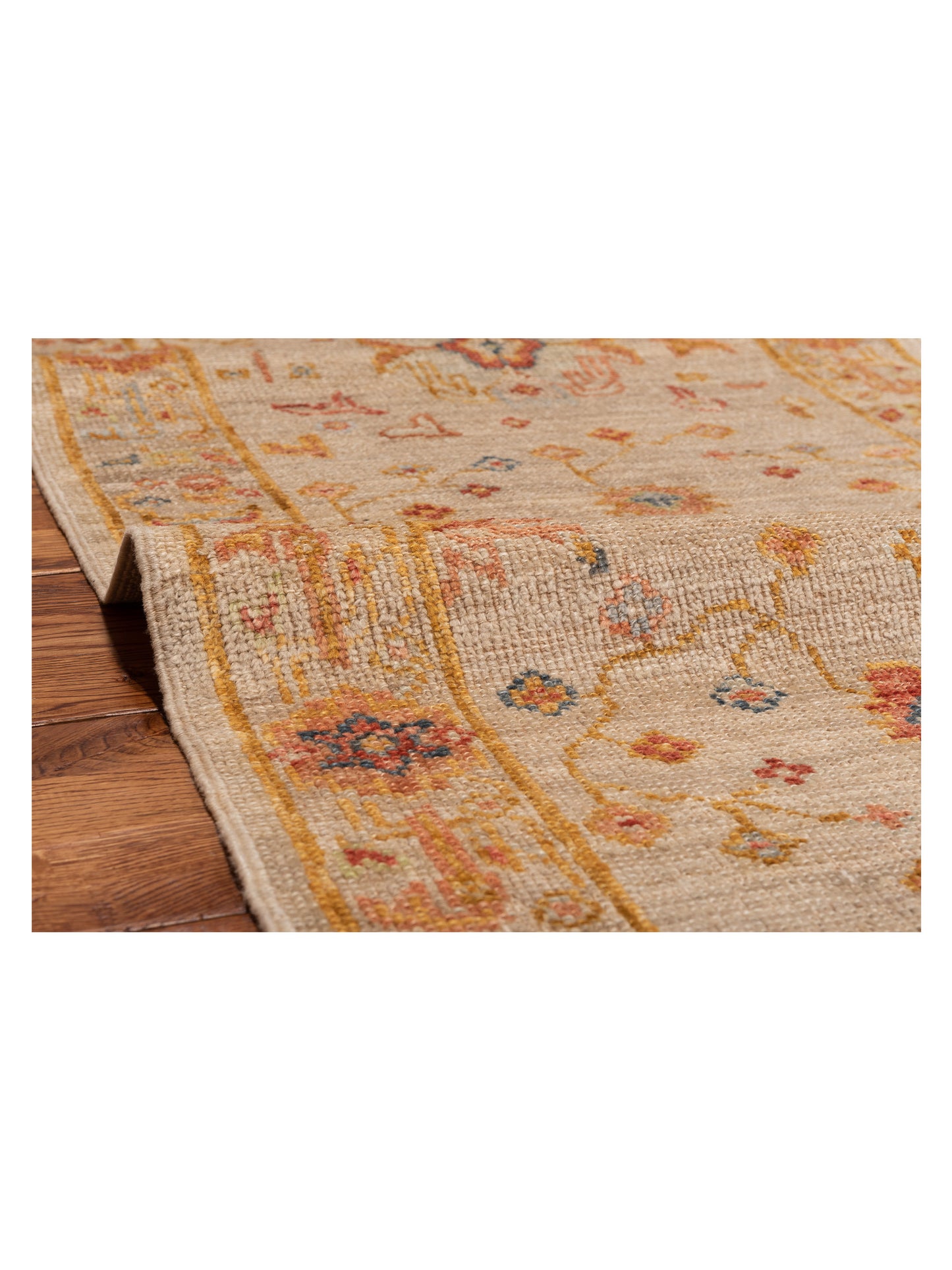 Angora Oushak 146492 Ivory Silver 2.7x15.8 Hand Knotted Rug
