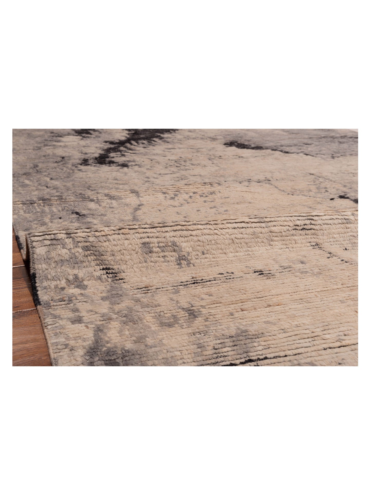 Atlas 148157 Ivory Black 6.1x8.9 Hand Knotted Rug