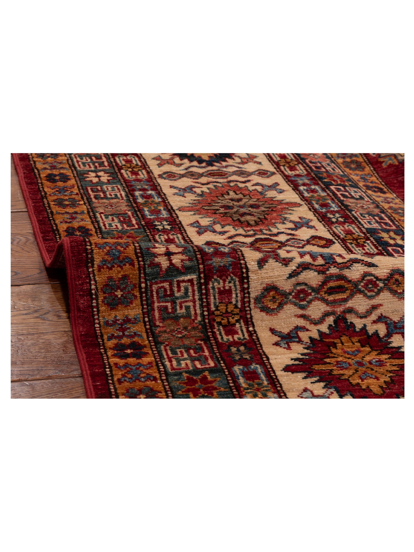 Artisan Kazak 151906 Red Ivory 9x11.10 Hand Knotted Rug