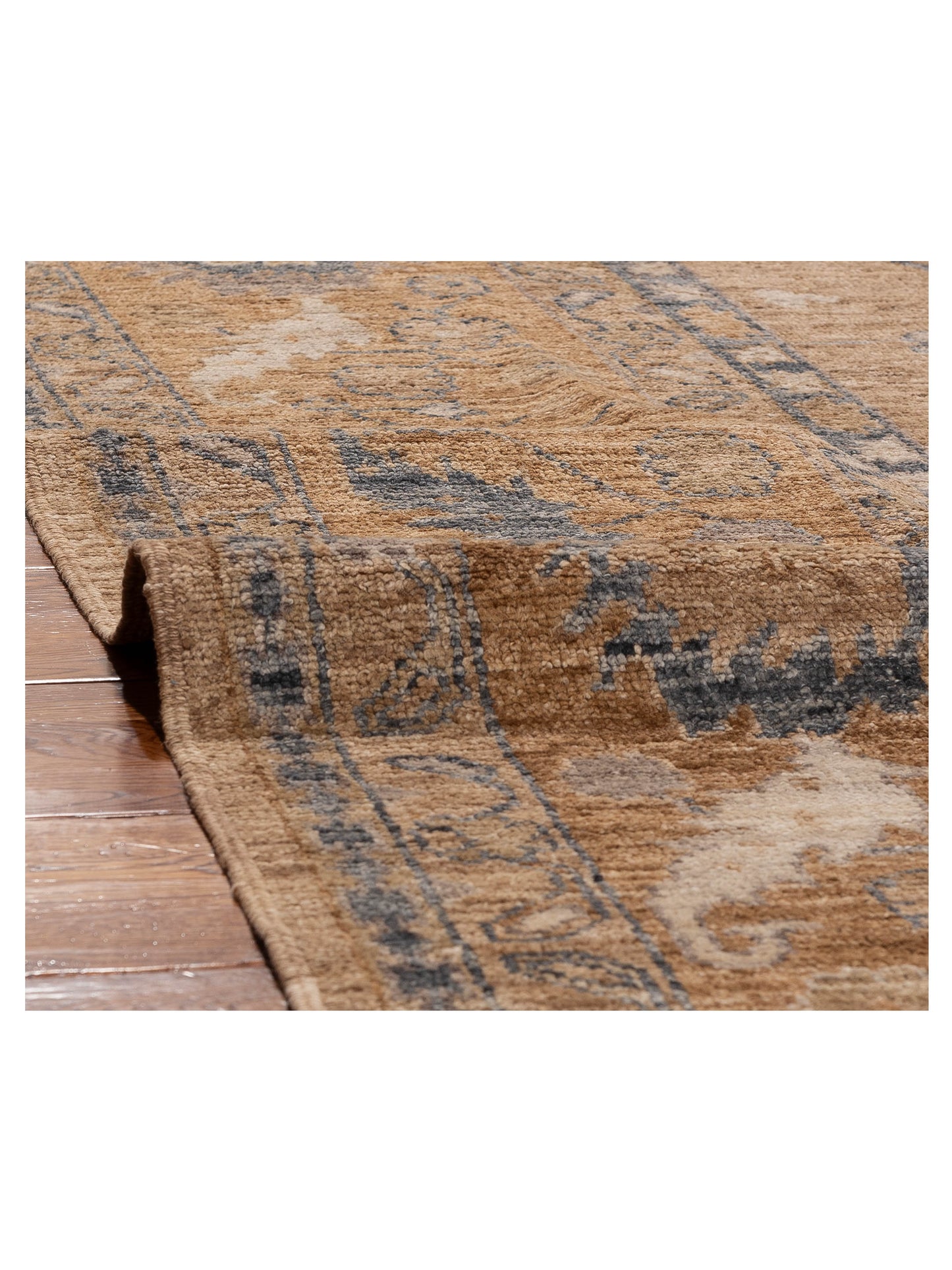 Angora Oushak 156112 Gold Gold 12x14.7 Hand Knotted Rug