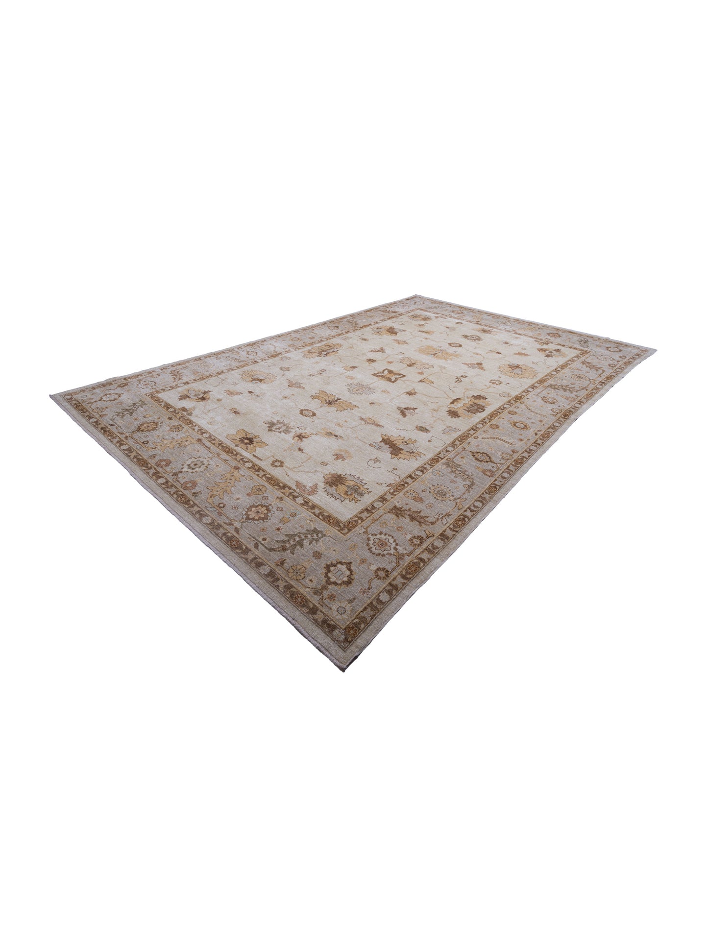 Angora Oushak 126678 Ivory Silver 11.10x18 Hand Knotted Rug