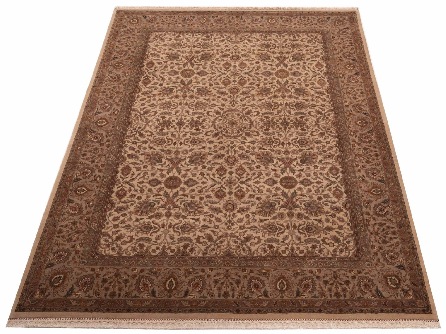 Crown 83892 Beige Camel 9x12.2 Hand Knotted Rug
