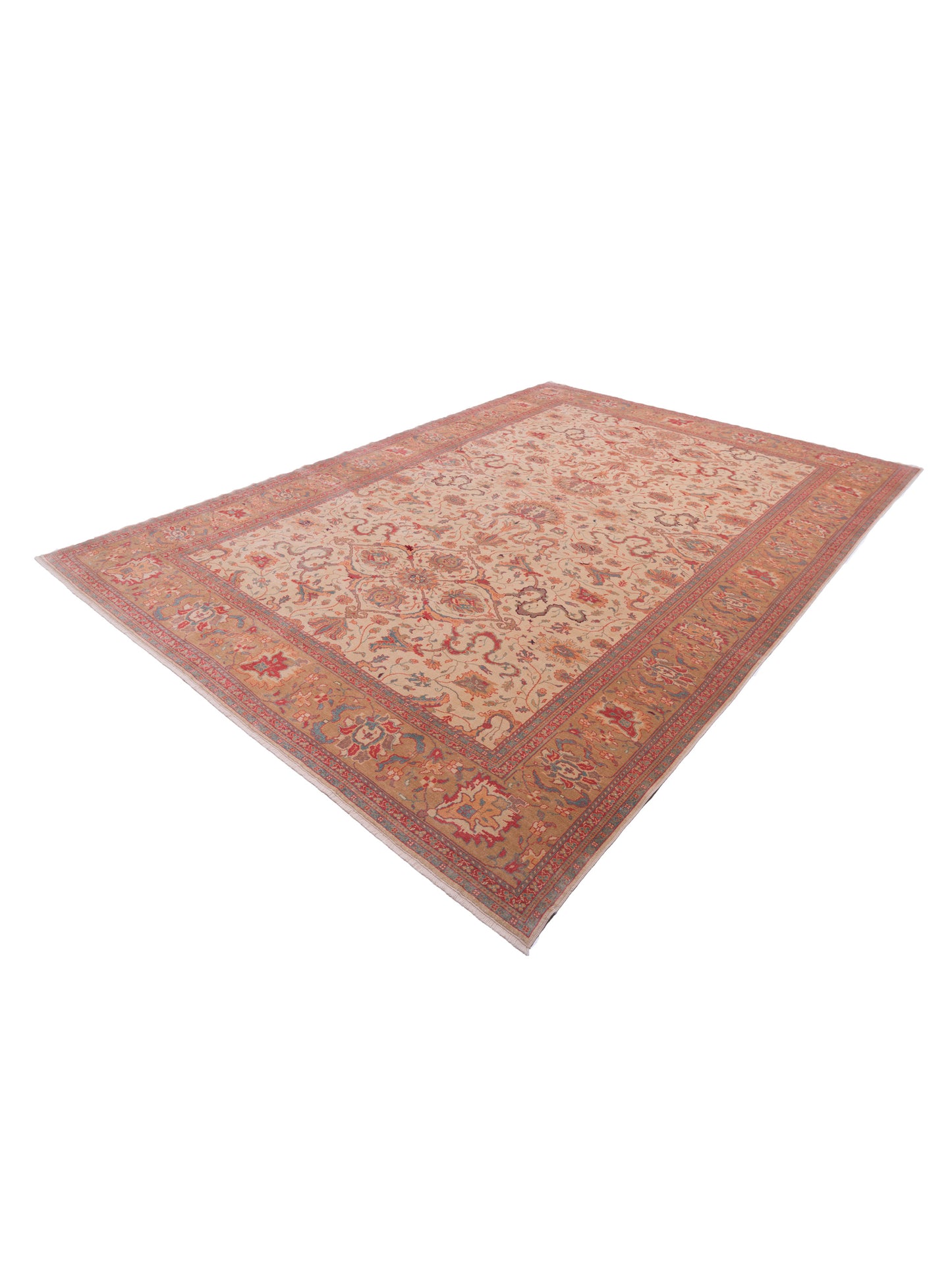 Antique Loom 107940 Ivory Light Brown 10.8x14.6 Hand Knotted Rug