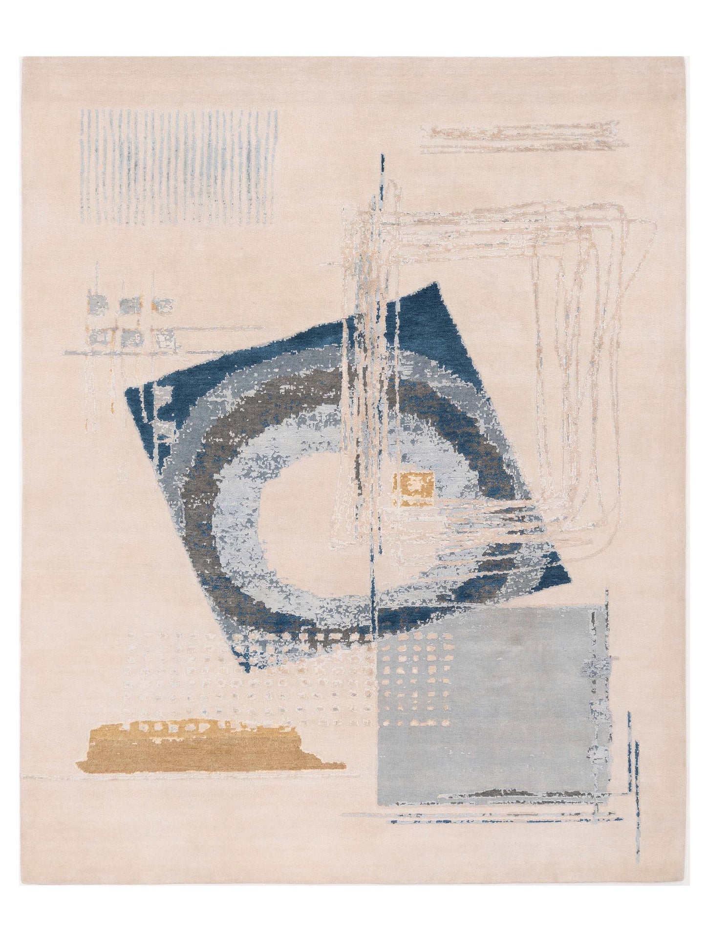 Siena Dazzling Ivory Blue Contemporary