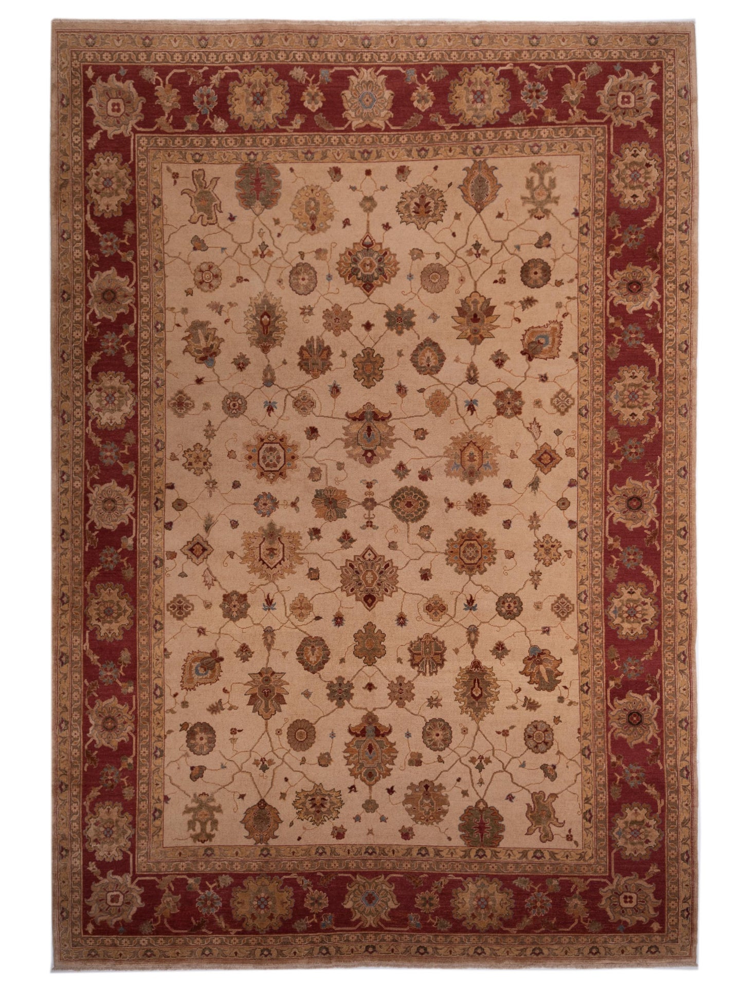 Pasha Turkish Elvan Beige Red Traditional
