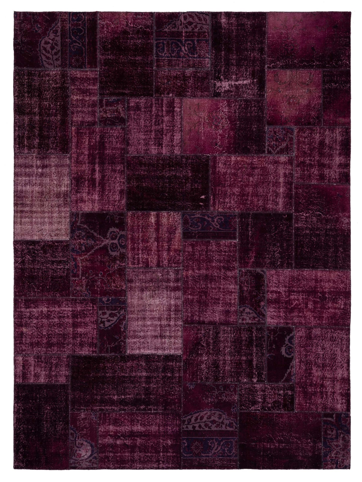 Pasha Turkish Vestige Patchwork Burgundy Contemporary