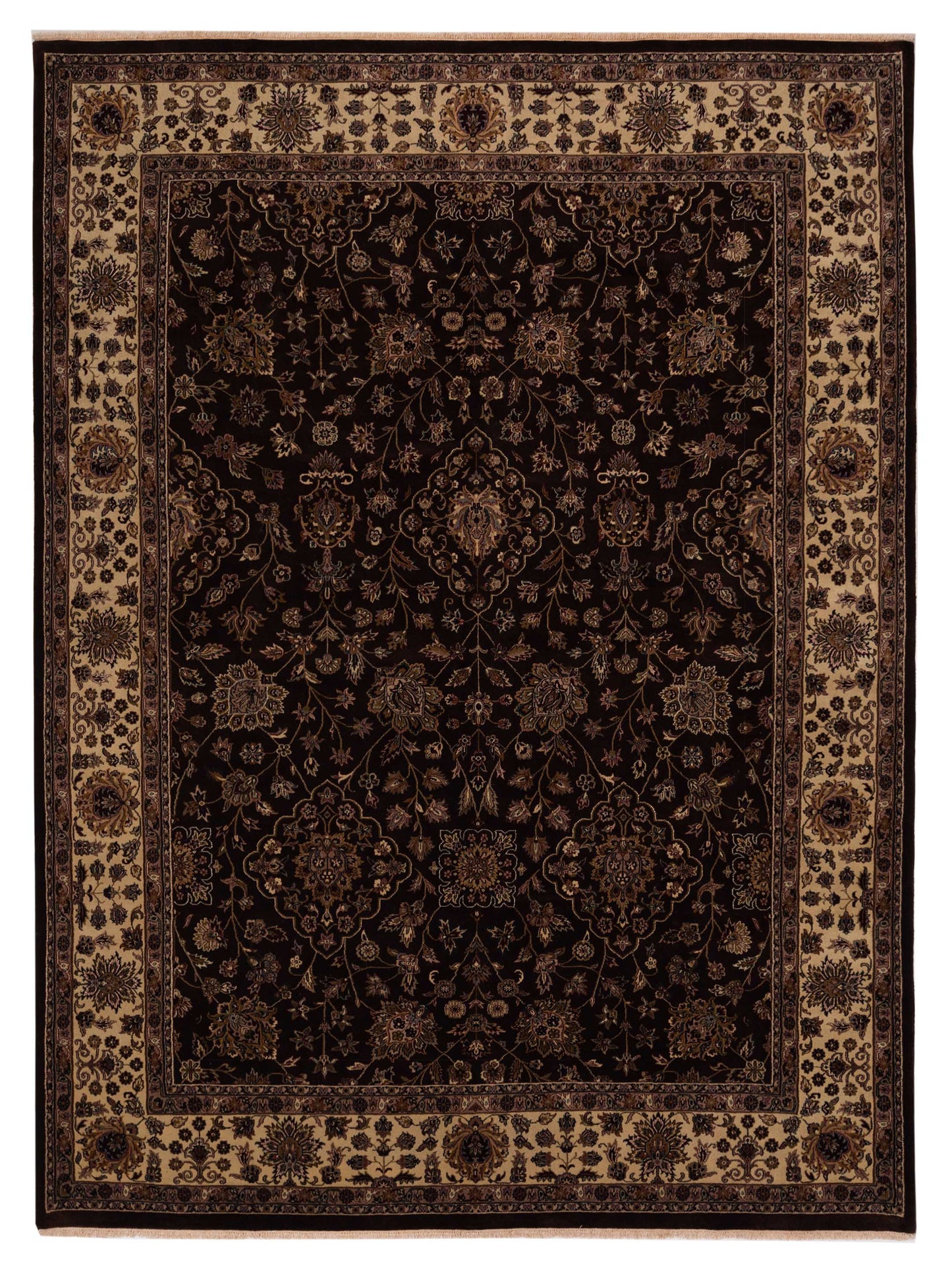 Rajpur Sivas Dark Brown Ivory Traditional