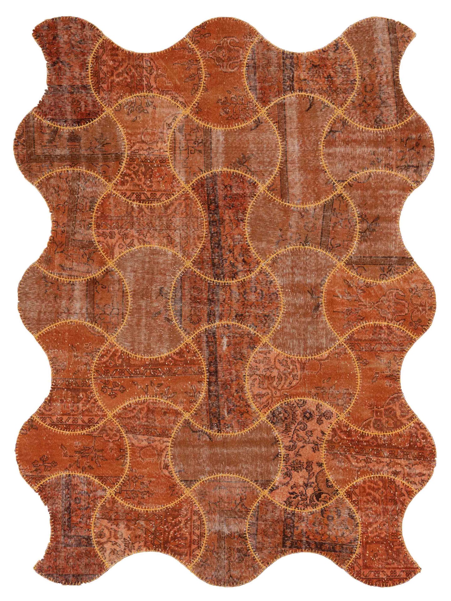 Pasha Turkish Vestige Patchwork Orange Contemporary