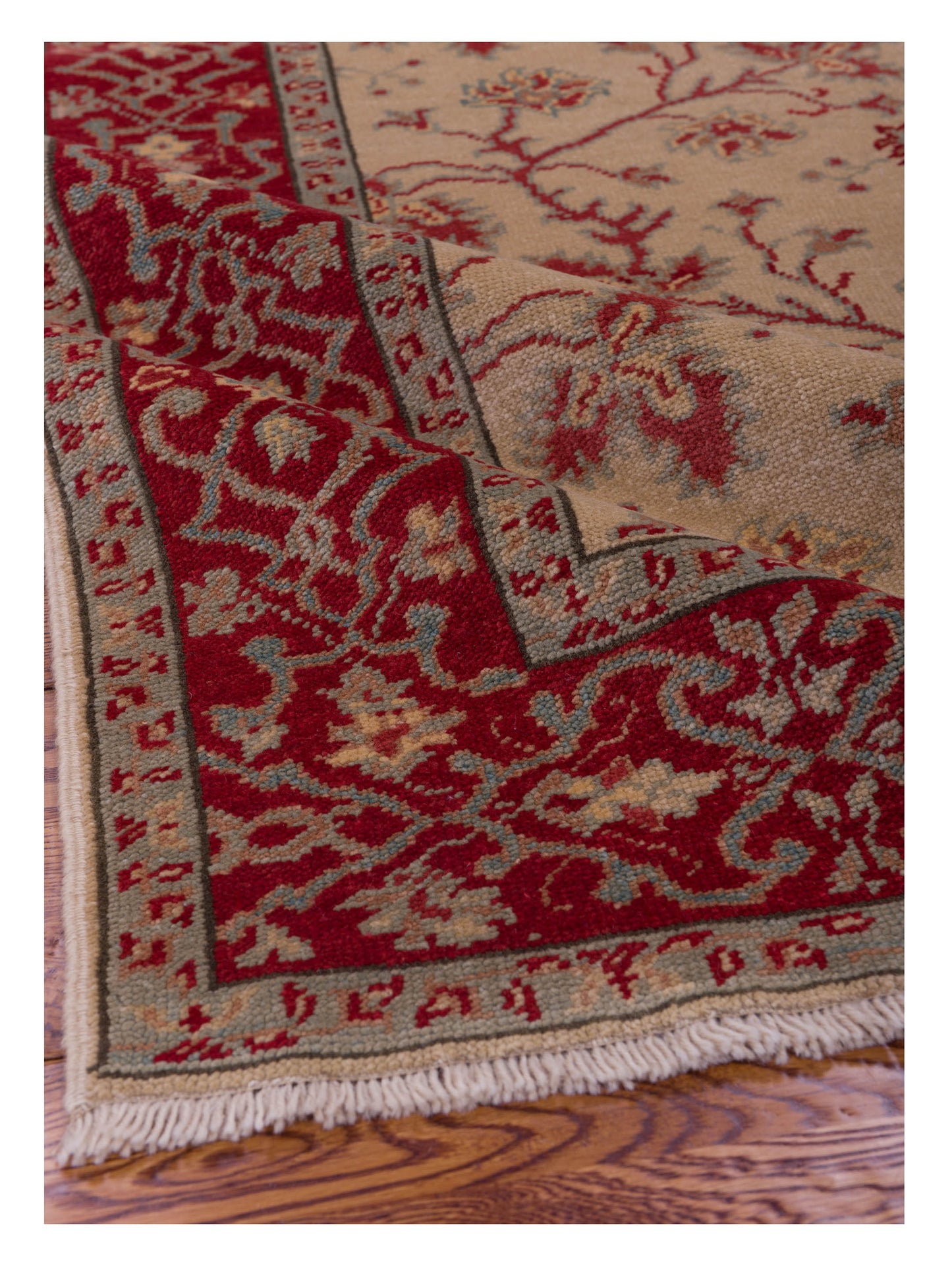 Antique Loom 107938 Beige Red 4x6.4 Hand Knotted Rug