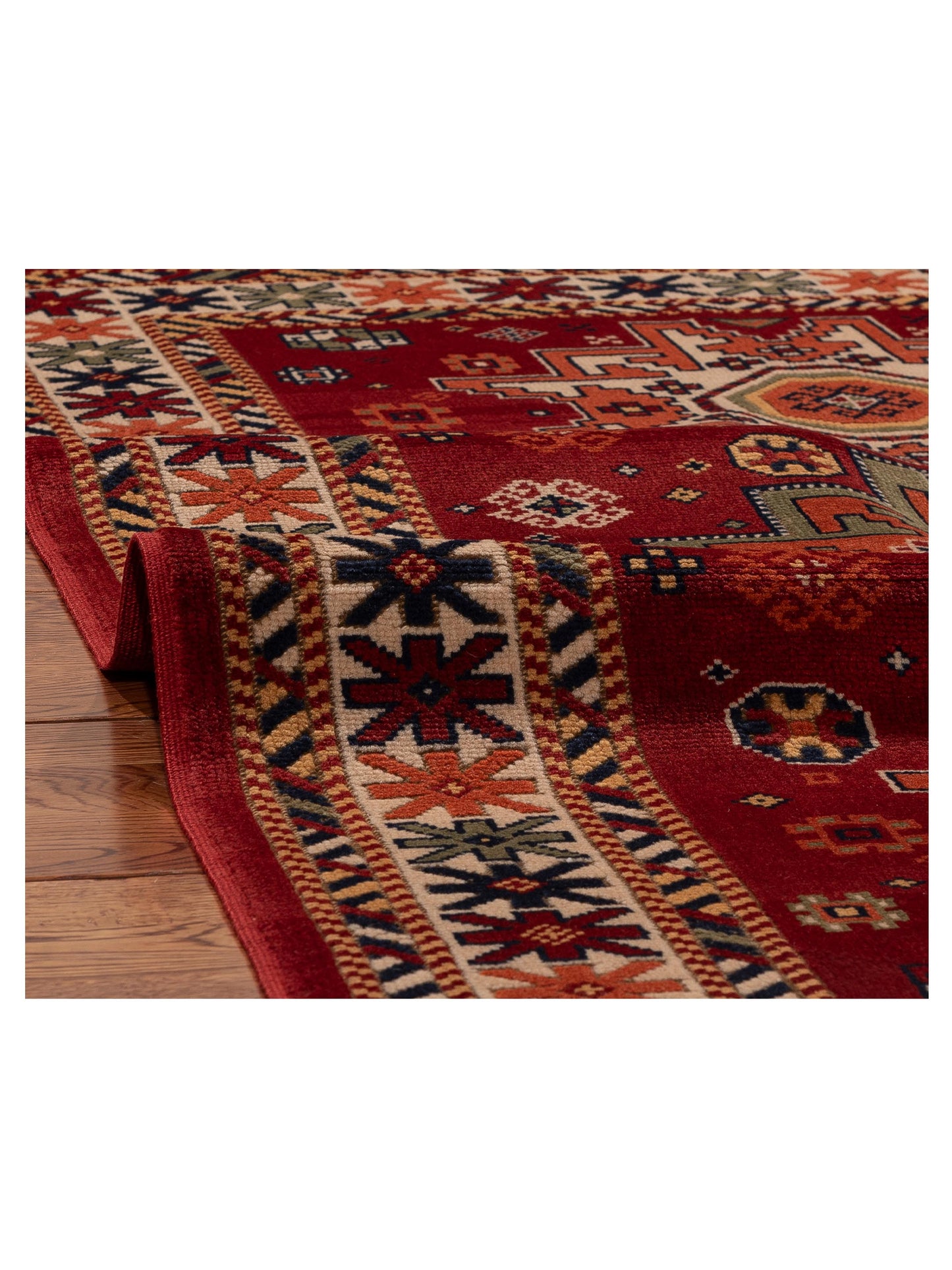 Turkish Shirwan 129691 Red Ivory 3.11x5.8 Hand Knotted Rug
