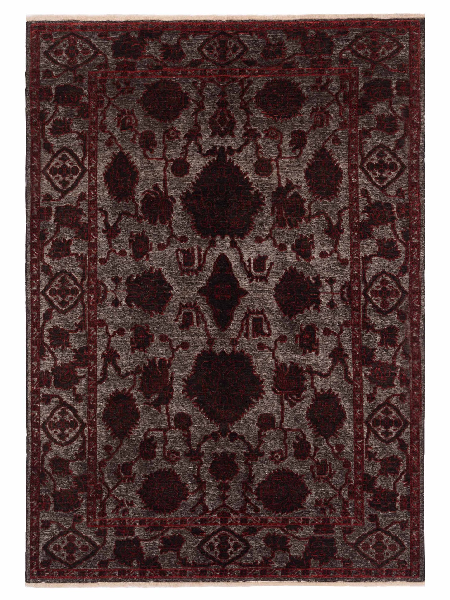 Pasha Defne Charcoal Red Transitional