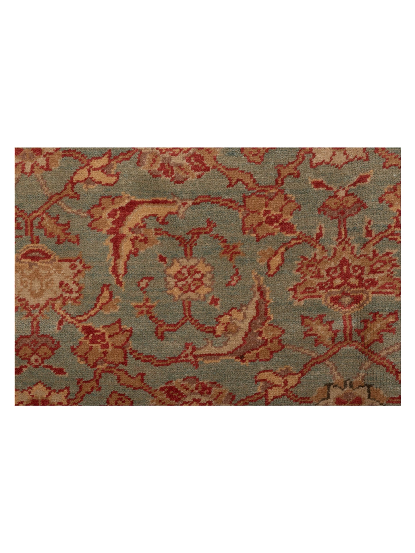 Antique Loom 104544 Green Ivory 5.4x8.4 Hand Knotted Rug