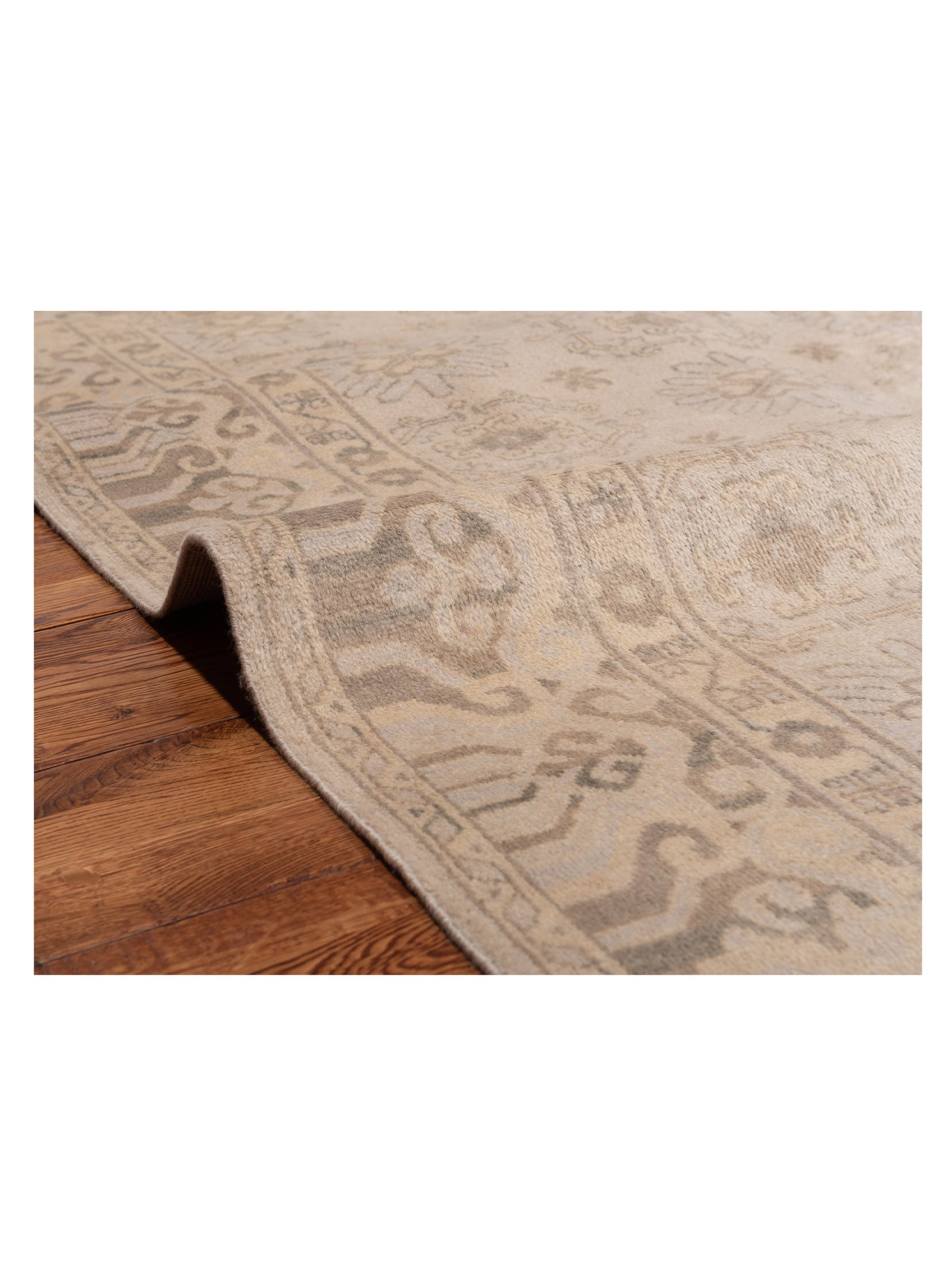 Evren 122214 Gray Gray 6.7x6.7 Hand Knotted Rug