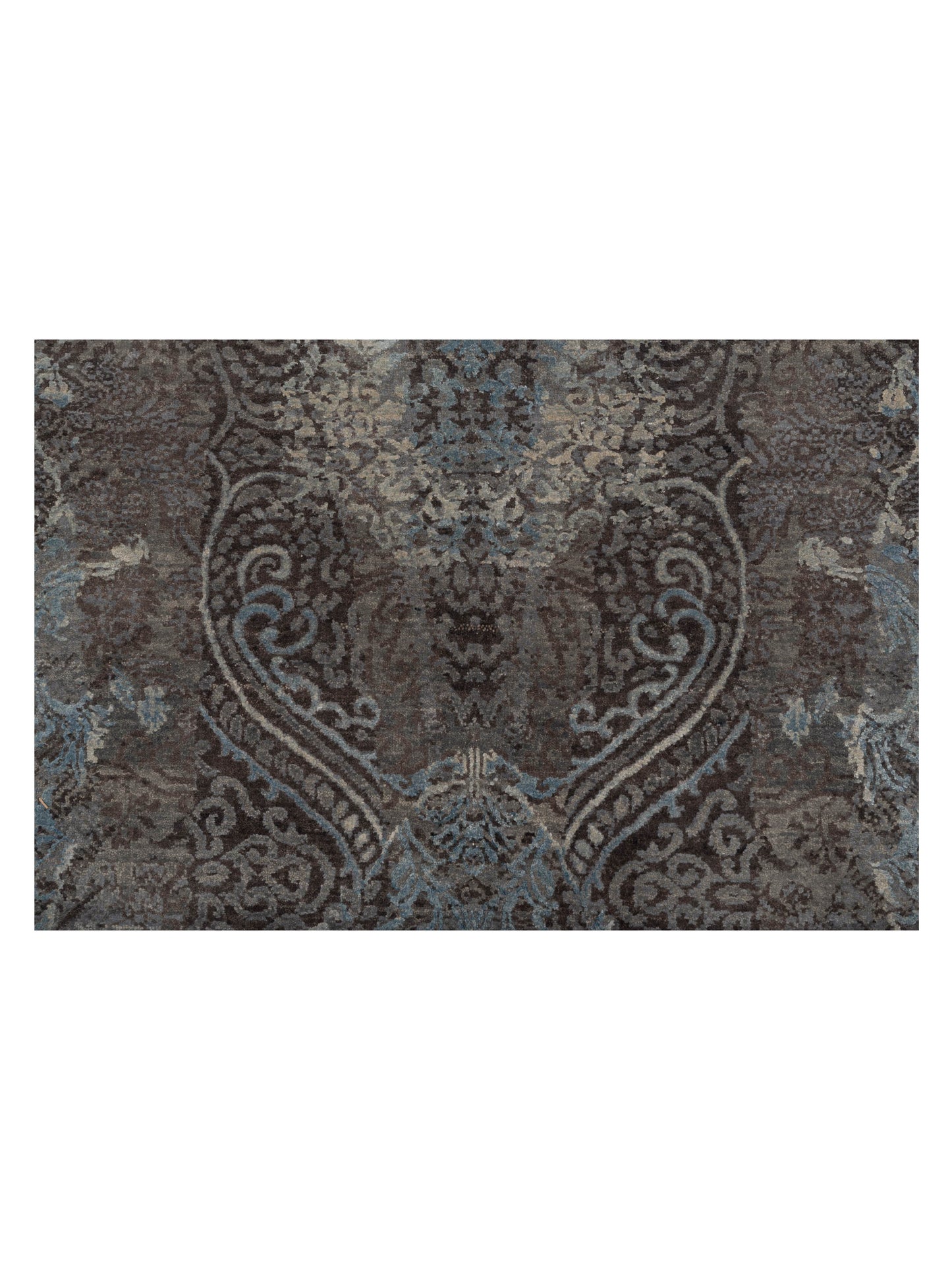 Mastersilk 127399 Gray Gray 7.10x9.10 Hand Knotted Rug