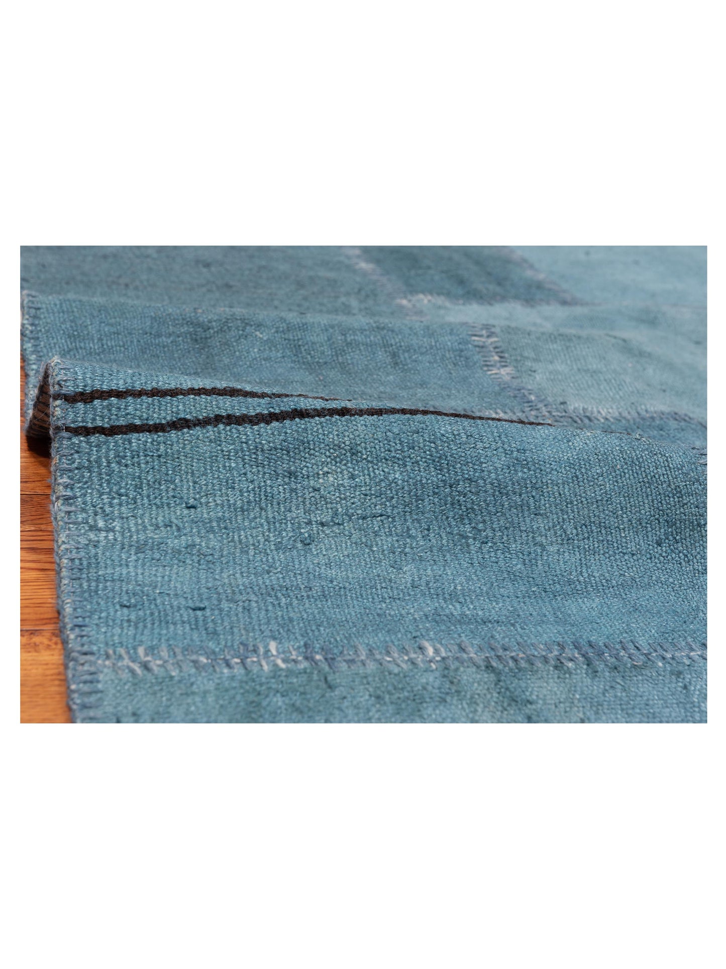 Turkish Vestige Patchwork 147800 Blue Blue 8.3x9.10 Hand Knotted Rug