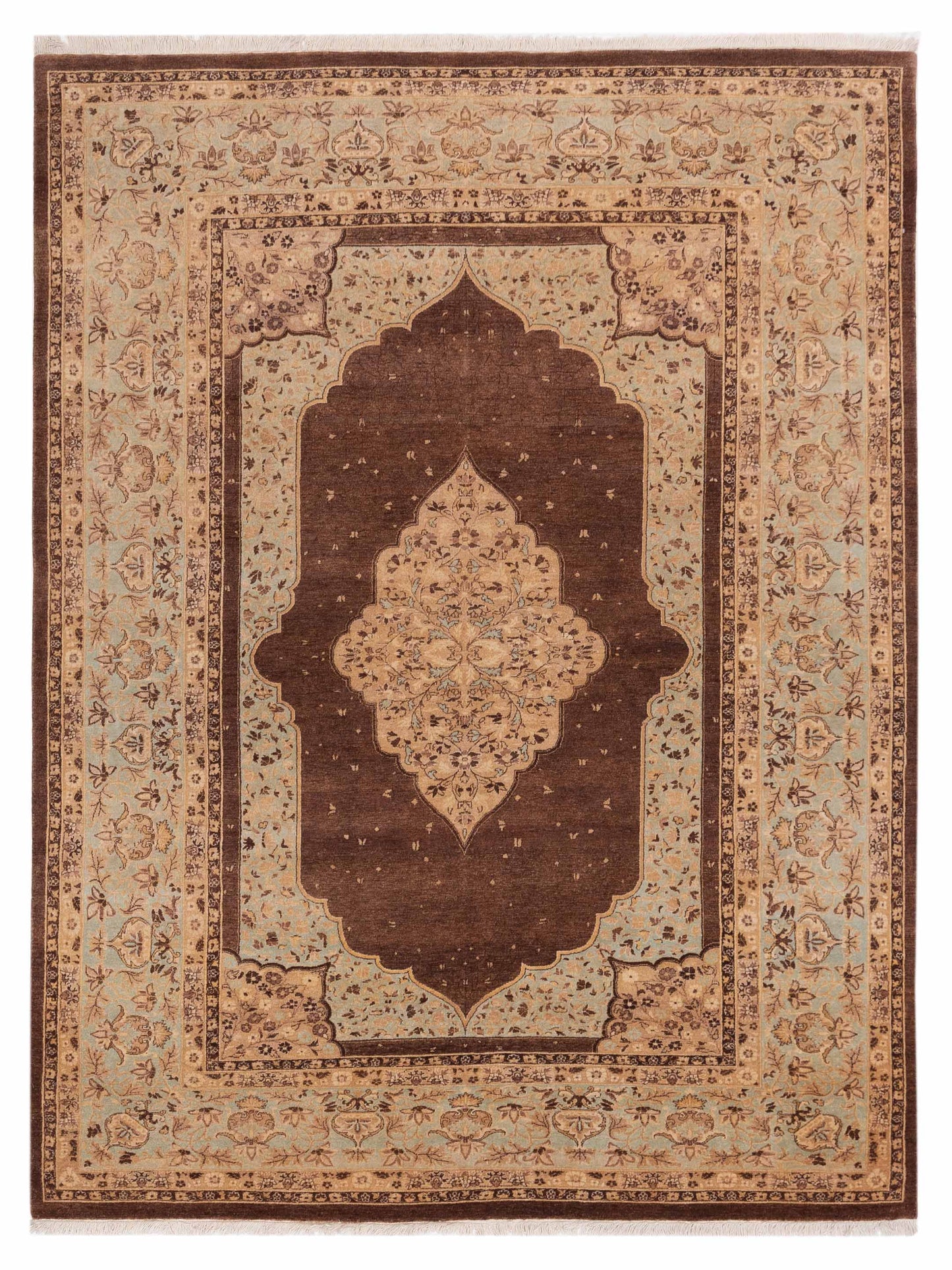 Rajpur Haji Jalili Brown Sage Green Transitional