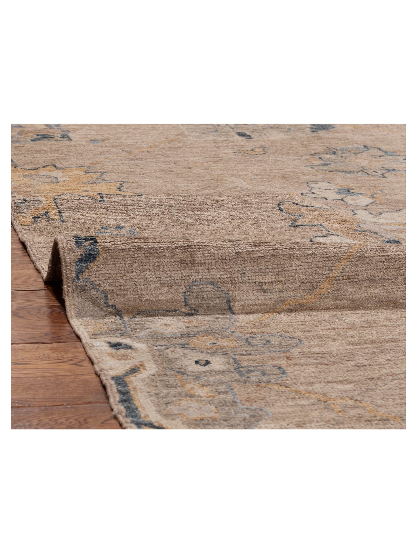 Angora Oushak 156086 Brown Gold 9x12.4 Hand Knotted Rug