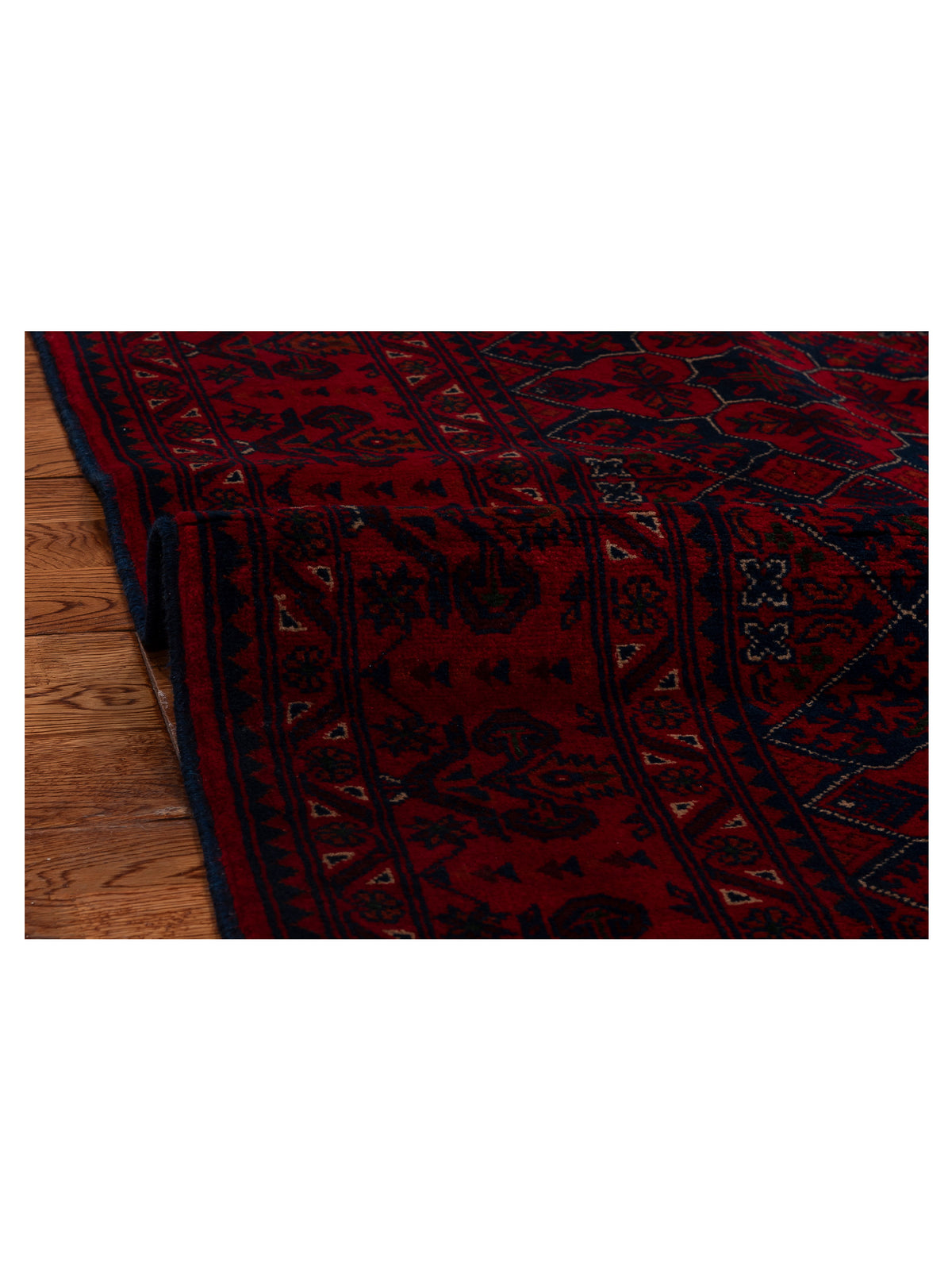 Afghan Belcik 152049 Red Red 4x6.1 Hand Knotted Rug
