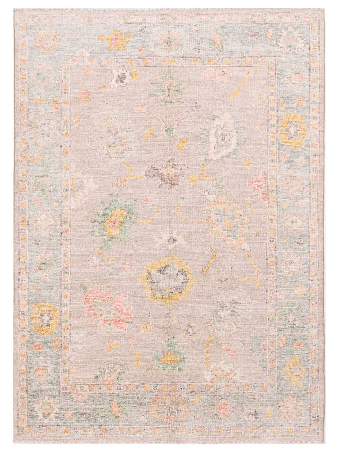 Pasha Anadol Oushak Light Gray Light Green Traditional
