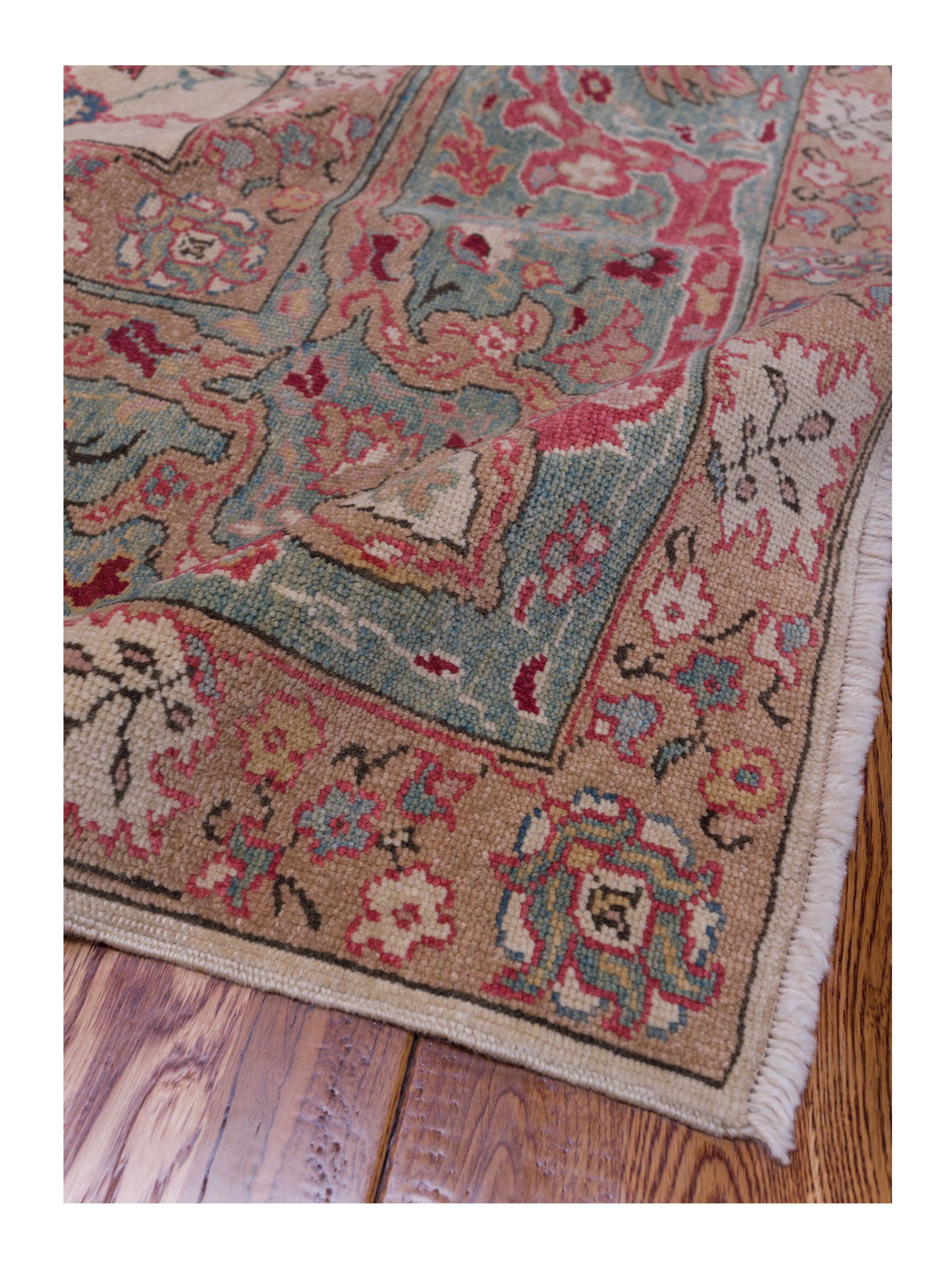 Antique Loom 98154 Ivory Blue 14.4x21.10 Hand Knotted Rug