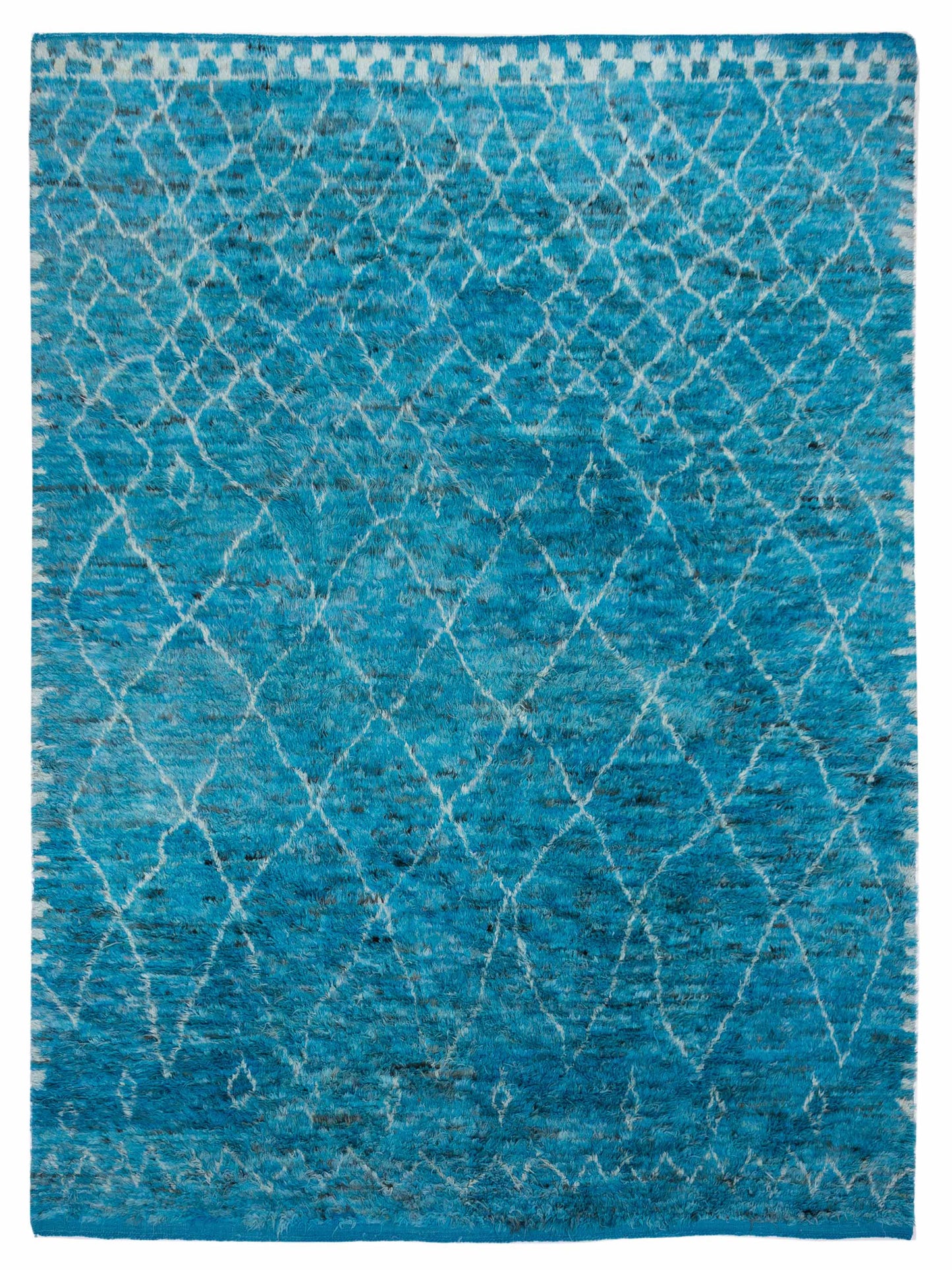 Pasha Berber Turquoise Ivory Contemporary