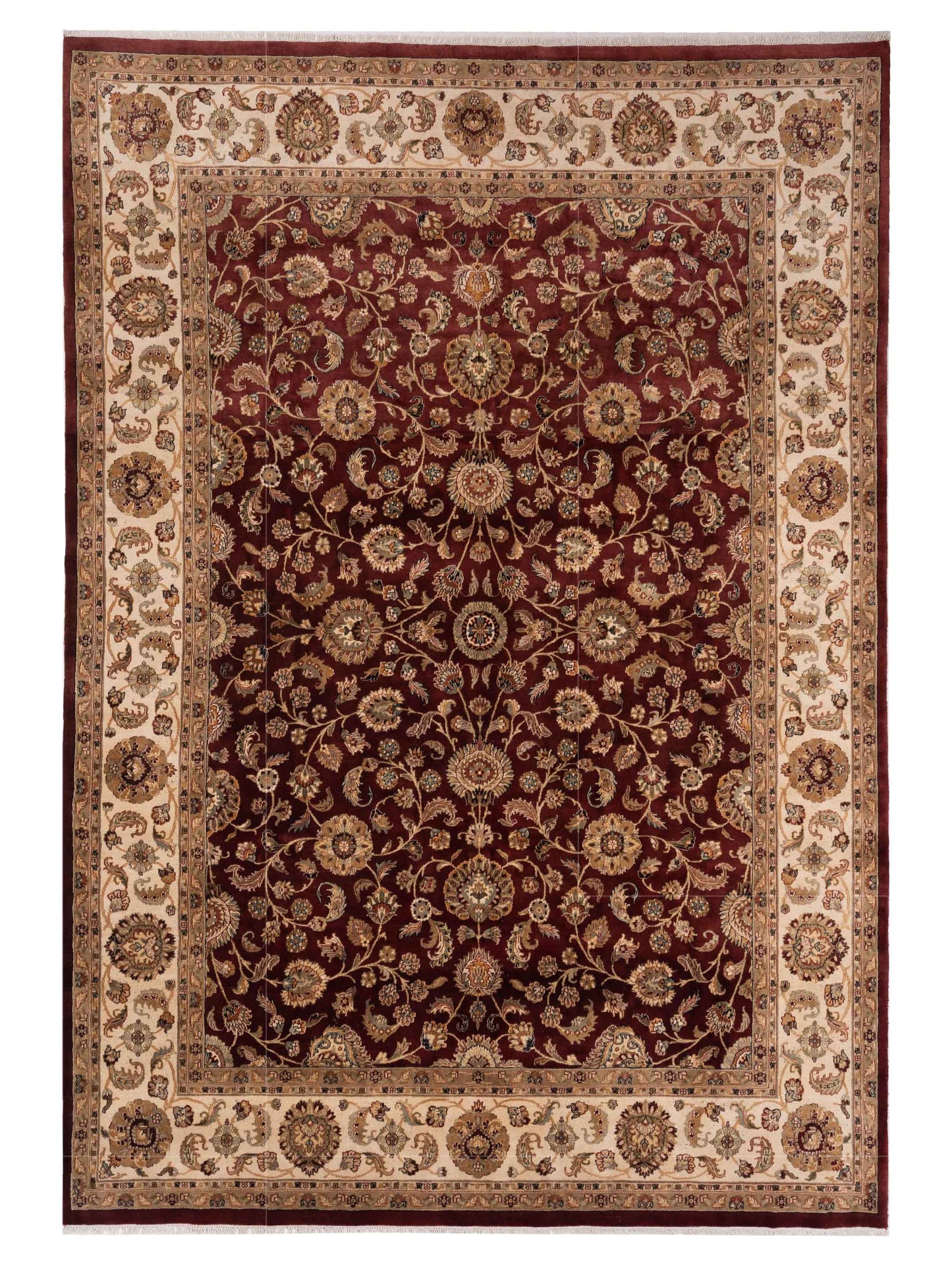 Rajpur Crown Burgundy Ivory Transitional