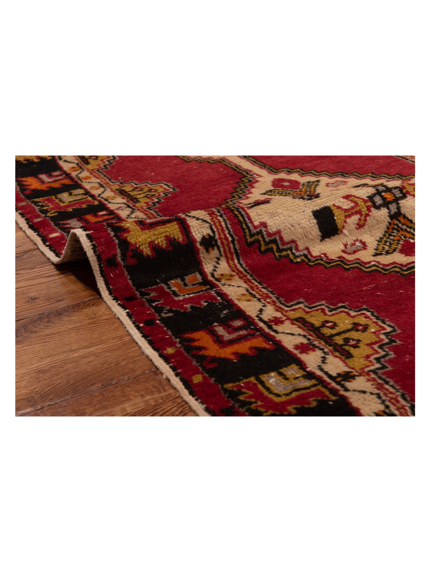 Old Anatolian 148503 Red Black 2.8x5.4 Hand Knotted Rug
