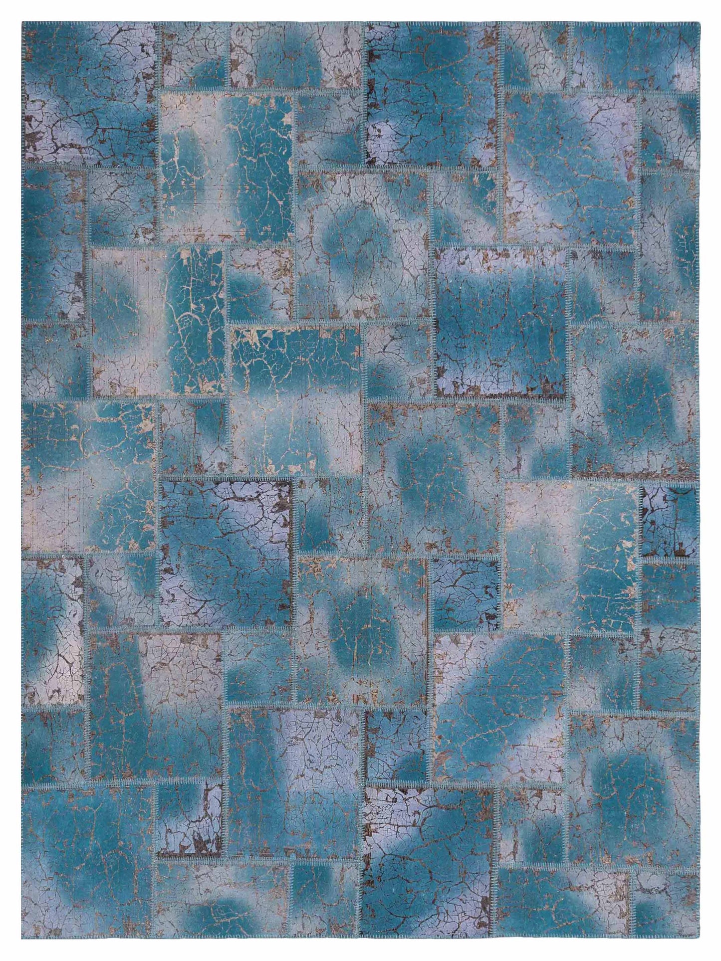 Pasha Turkish Vestige Patchwork Turquoise Contemporary