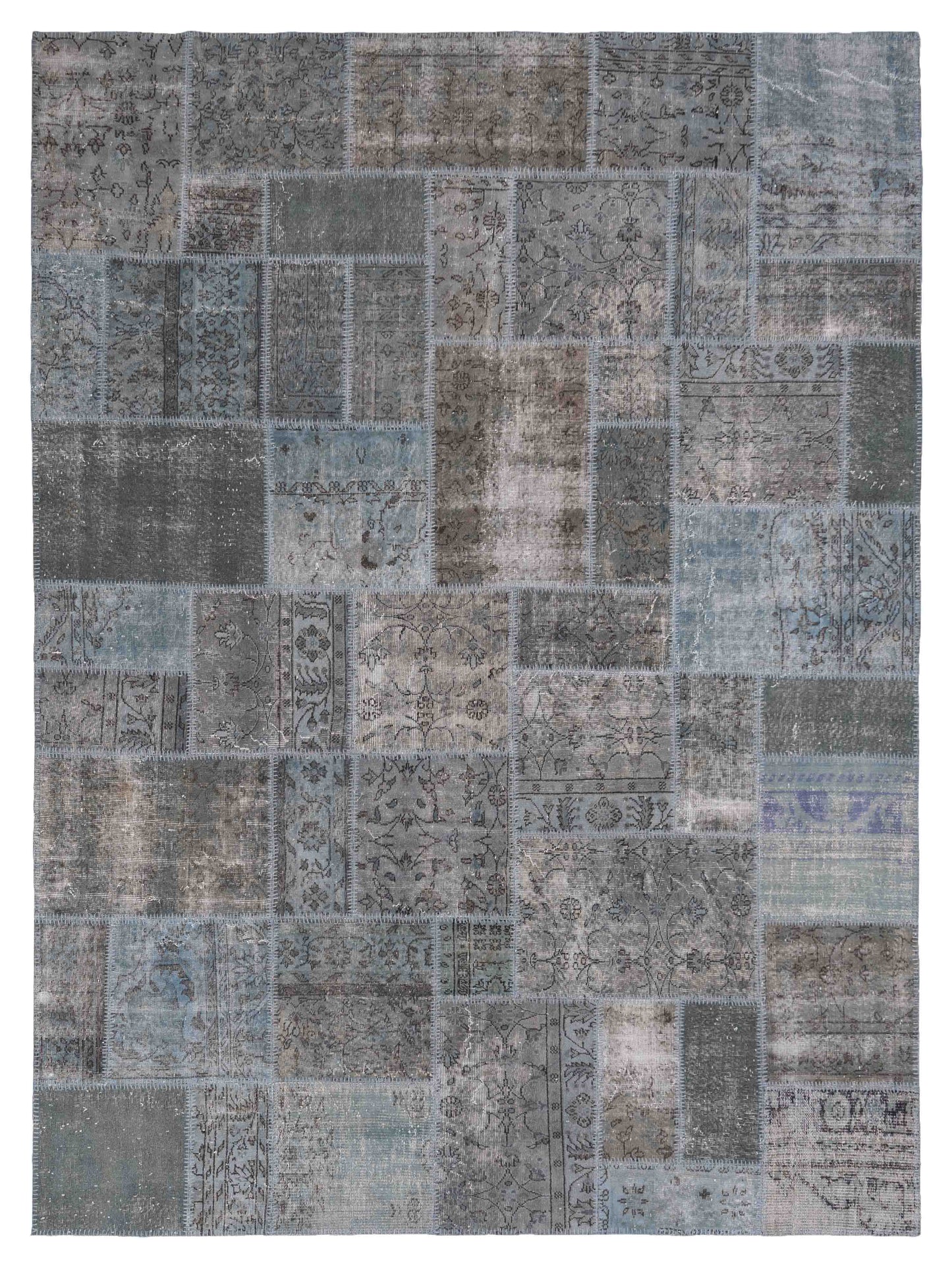 Pasha Turkish Vestige Patchwork Blue Gray Contemporary