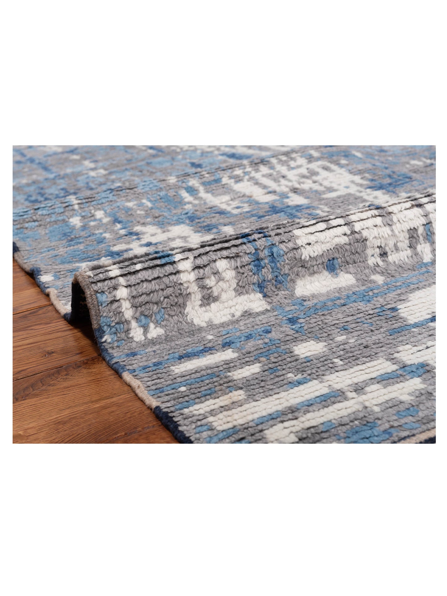 Atlas 150452 Gray Blue 8.1x9.9 Hand Knotted Rug