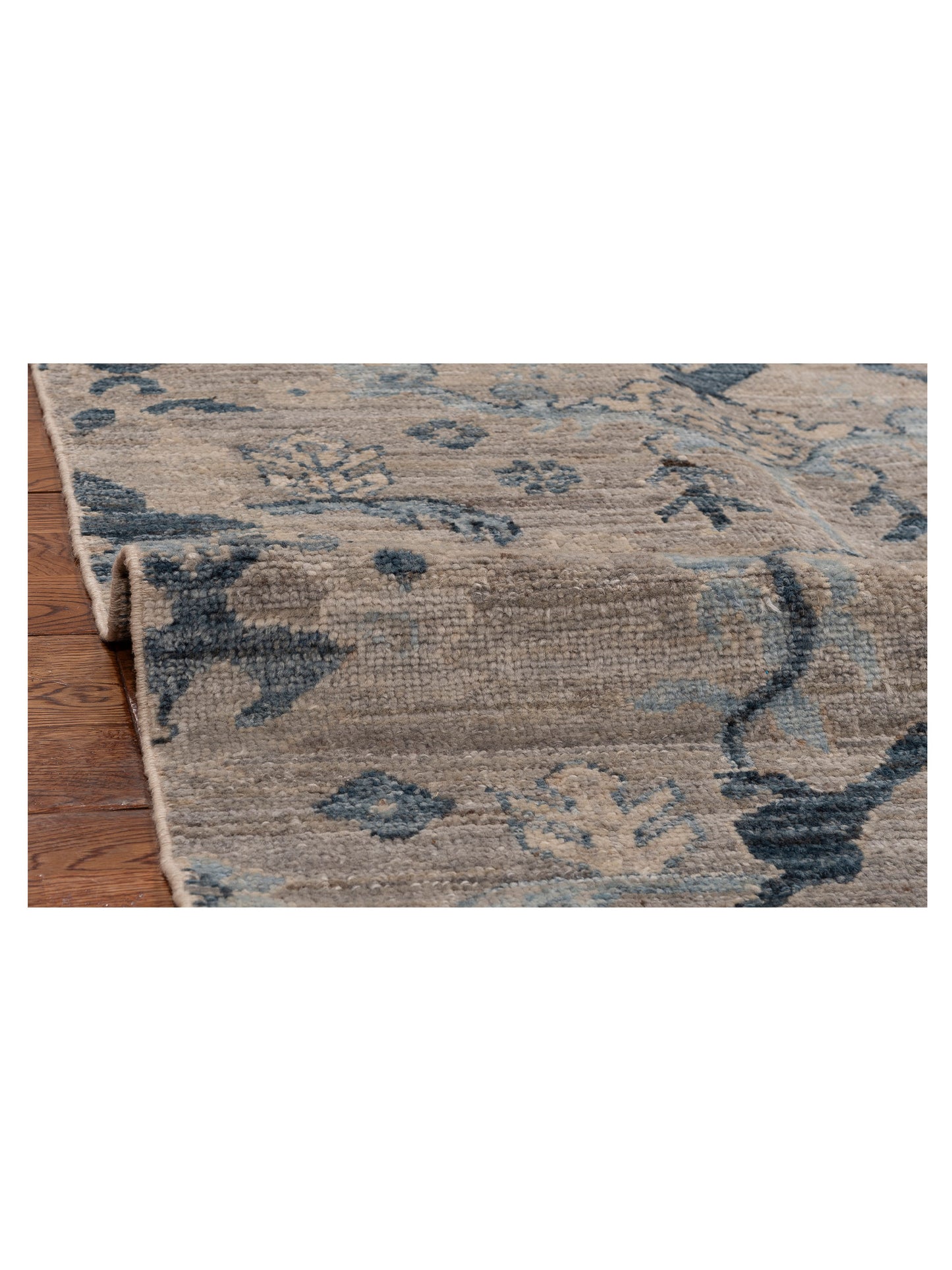Angora Oushak 154071 Gray Blue 7.9x9.4 Hand Knotted Rug