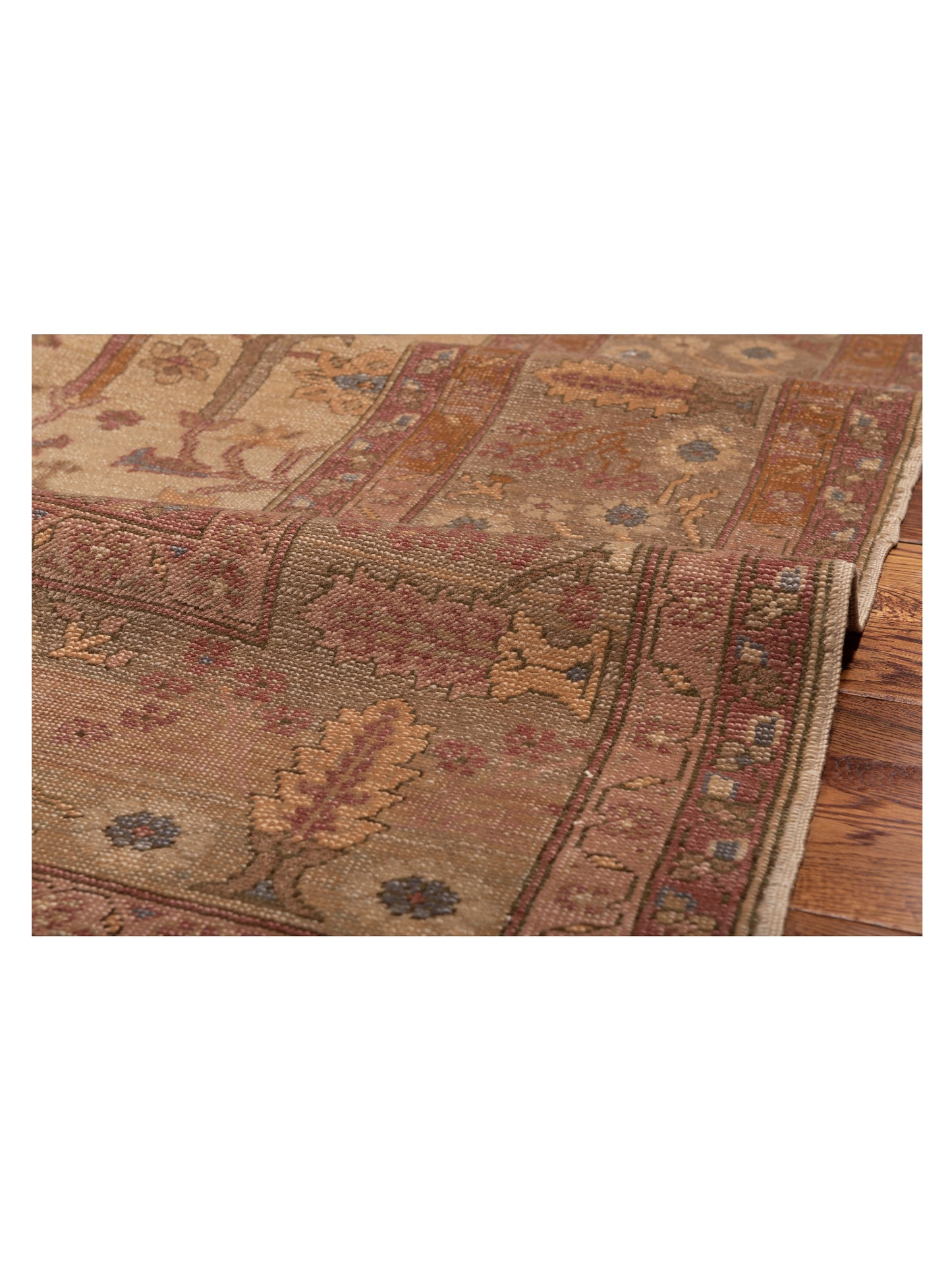 Turkish Elvan 73904 Beige Light Green 9.3x11.2 Hand Knotted Rug