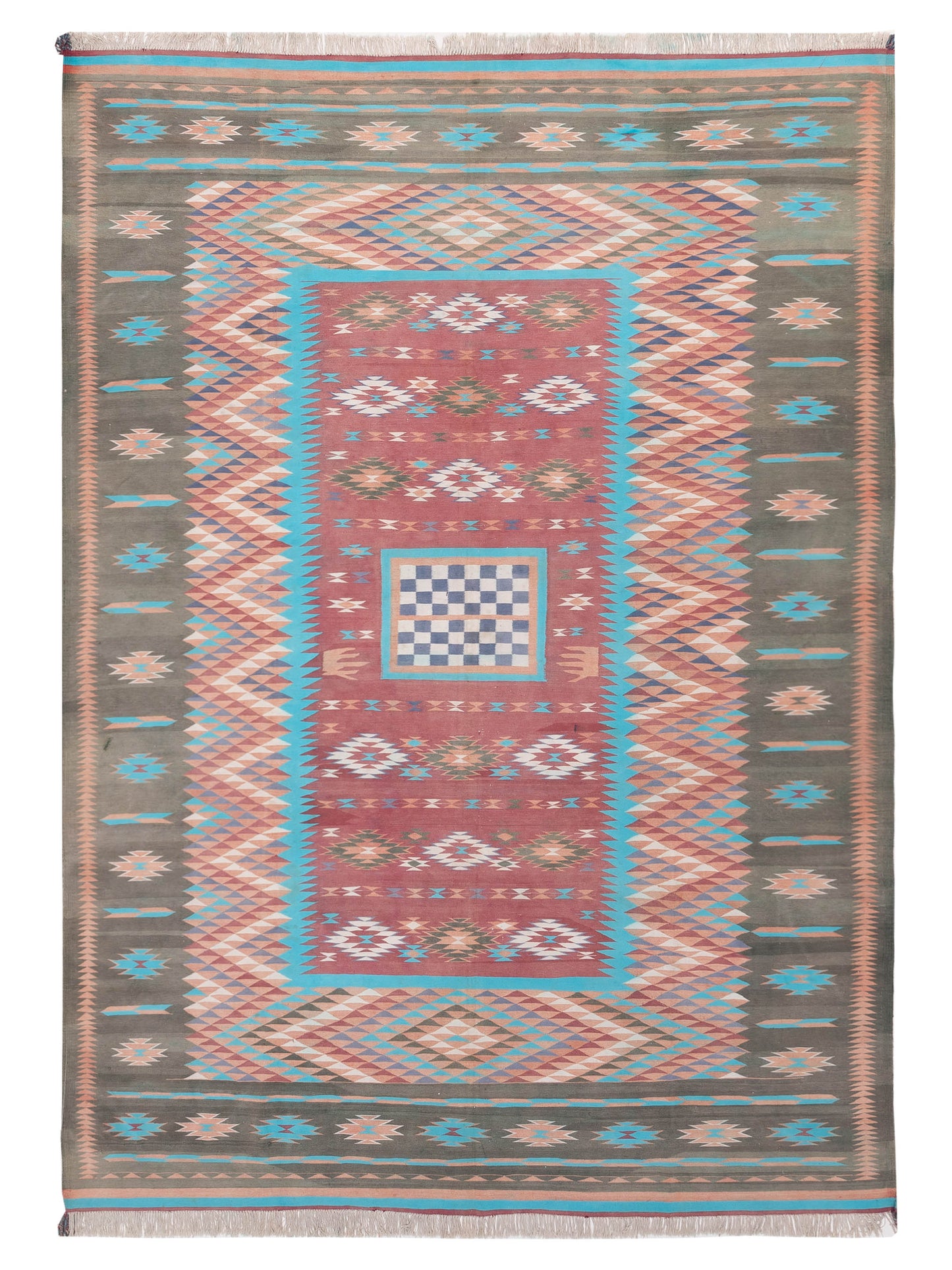Nomad Old Afghan Dhurrie Multi Traditional