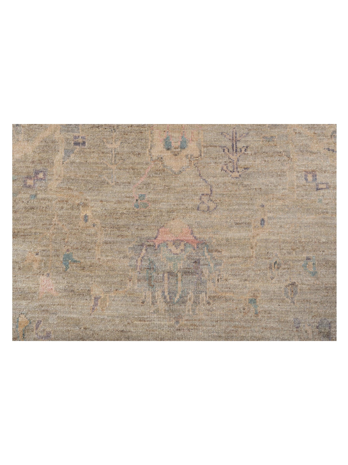 Angora Oushak 146934 Gray Ivory 10.5x14.3 Hand Knotted Rug