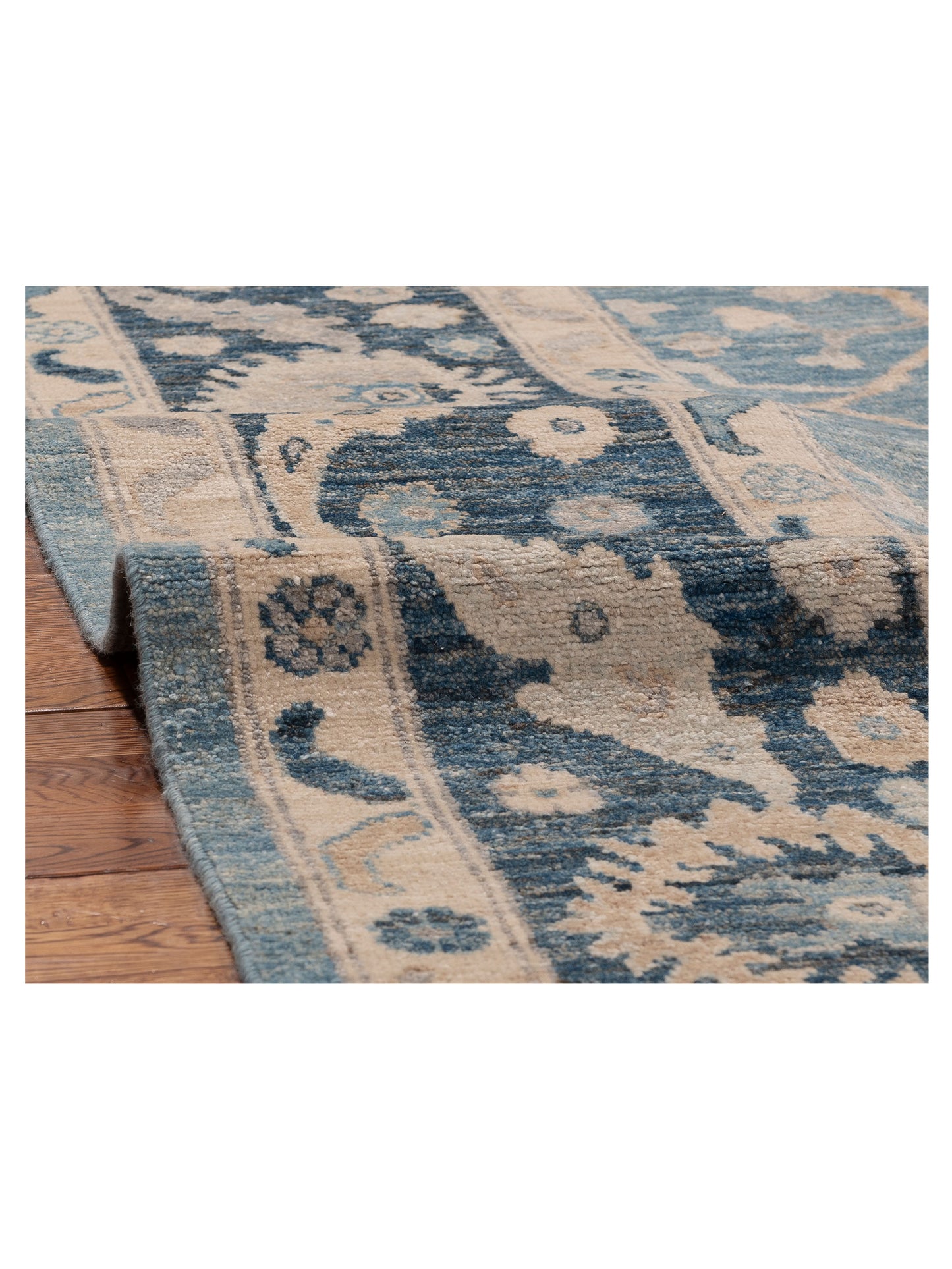 Anadol Oushak 154809 Blue Blue 8.2x10.1 Hand Knotted Rug