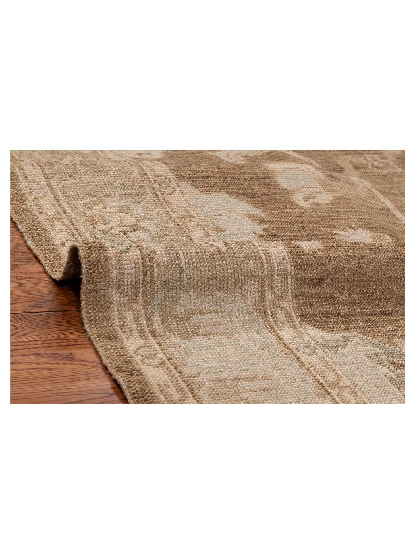 Angora Oushak 153541 Brown Green 6.3x11.4 Hand Knotted Rug