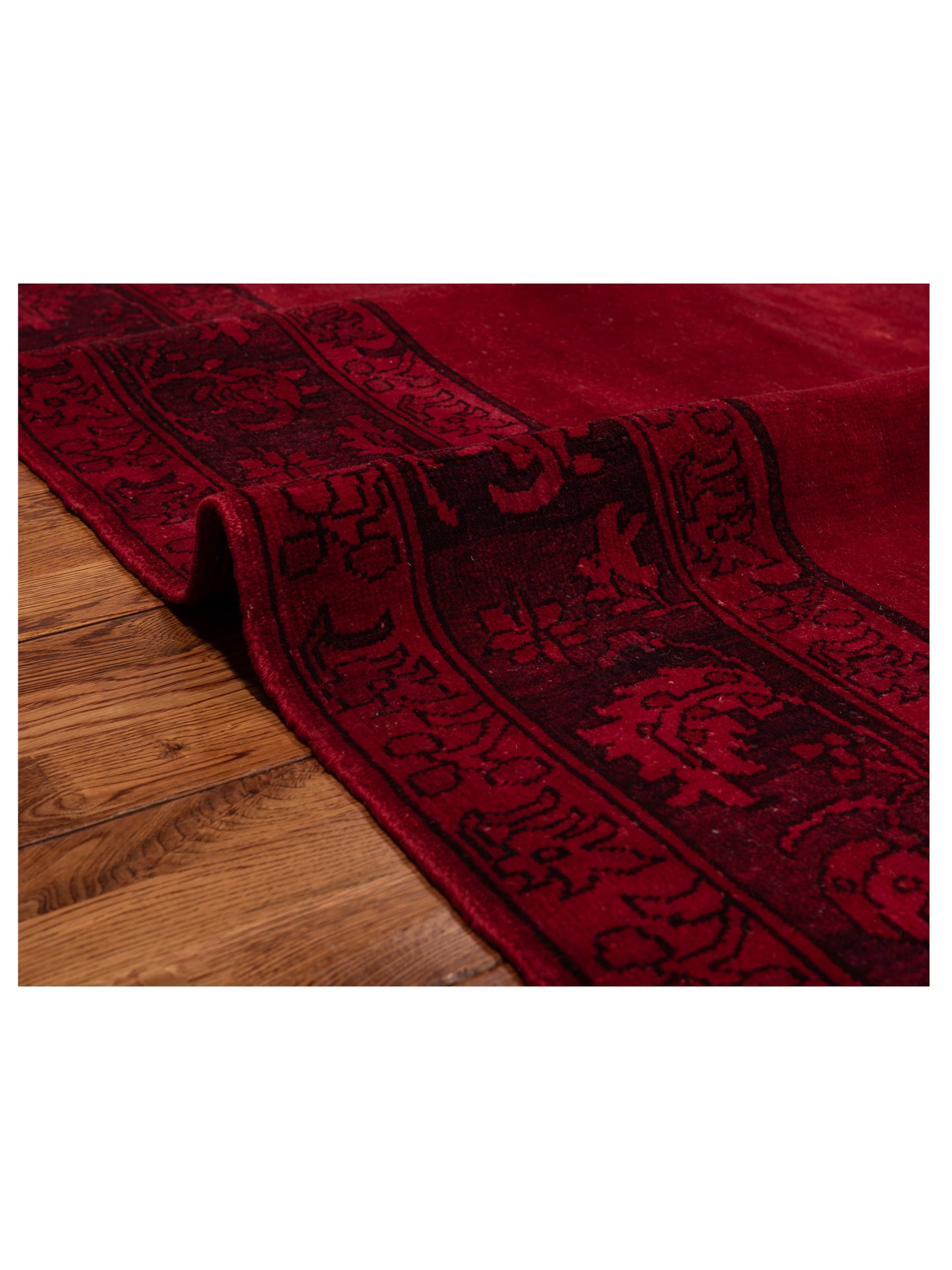Vintage 79952 Red Red 5.8x7.7 Hand Knotted Rug