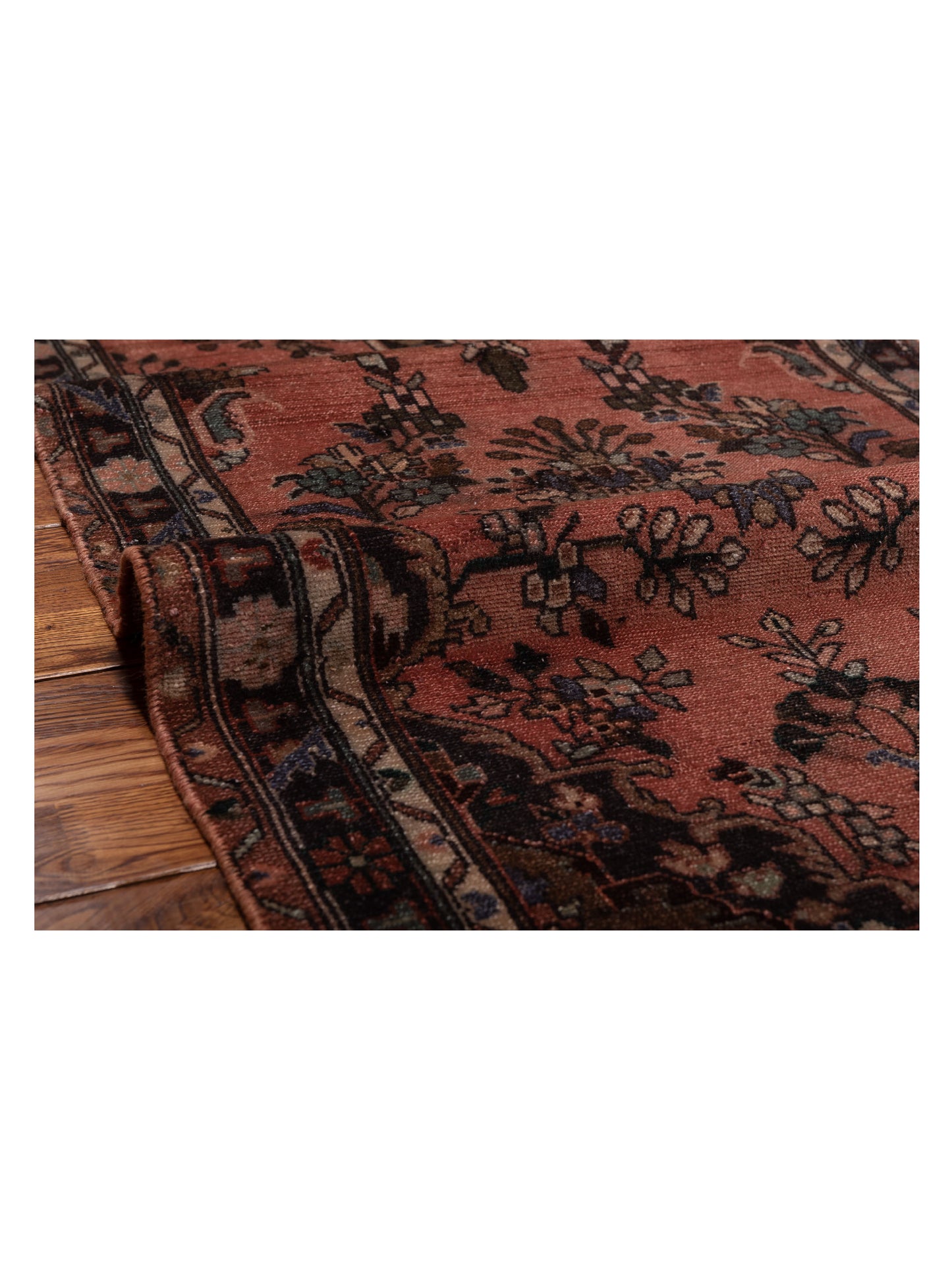 Persian 147705 Rust Brown 2.7x9.4 Hand Knotted Rug