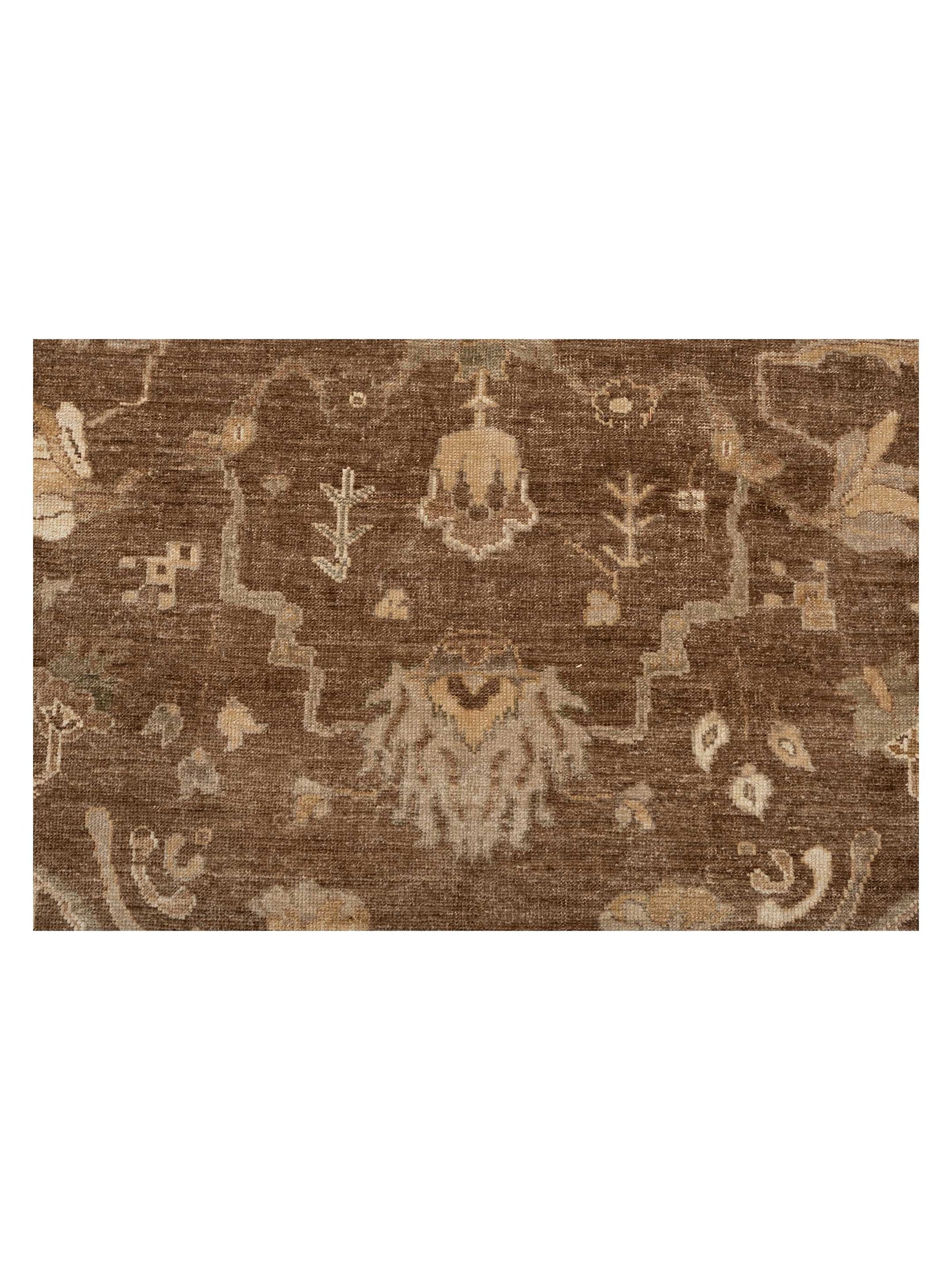 Angora Oushak 129147 Brown Green 9.4x11.4 Hand Knotted Rug