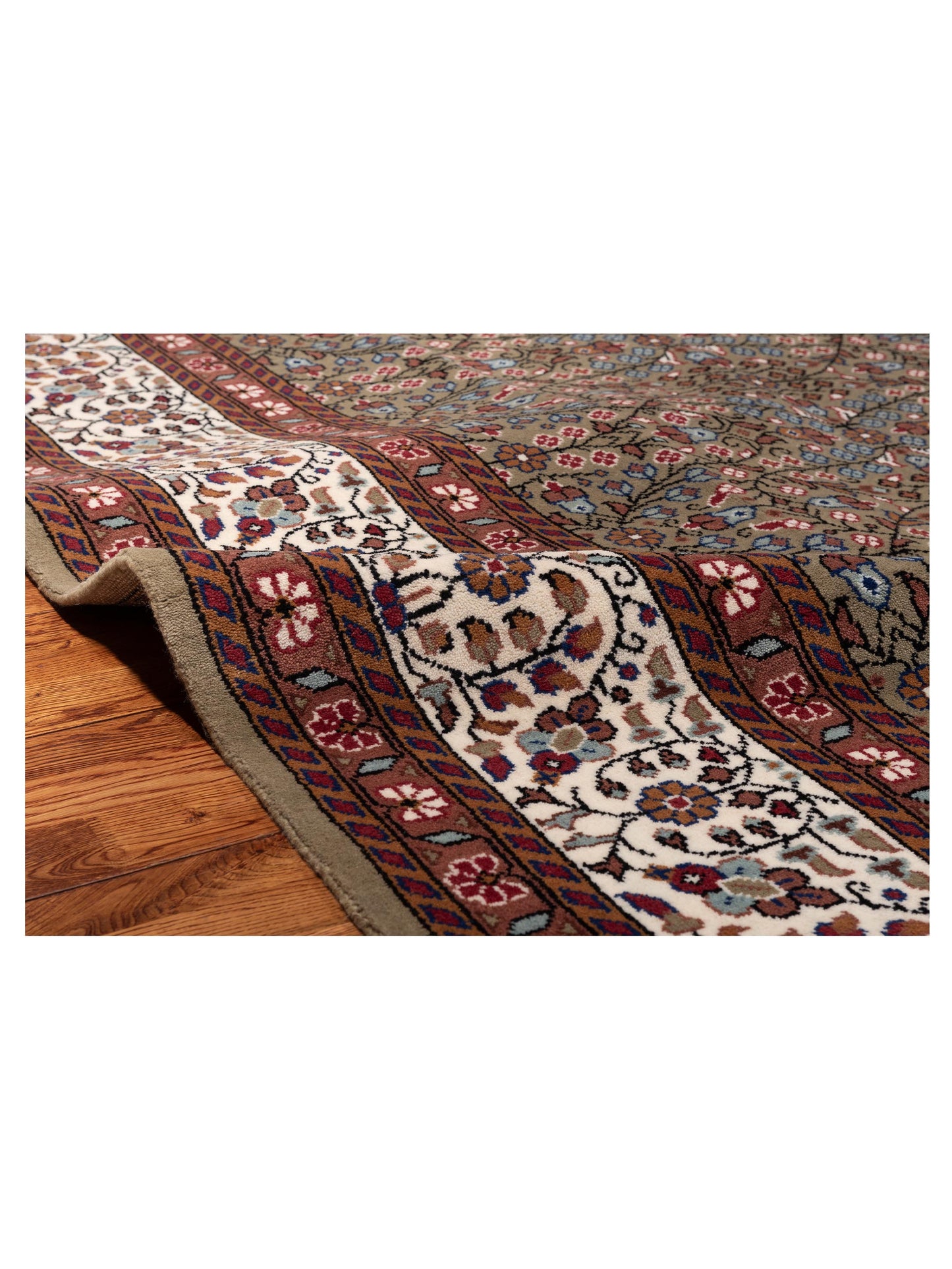 Kayseri 153011 Green Ivory 9x12.1 Hand Knotted Rug