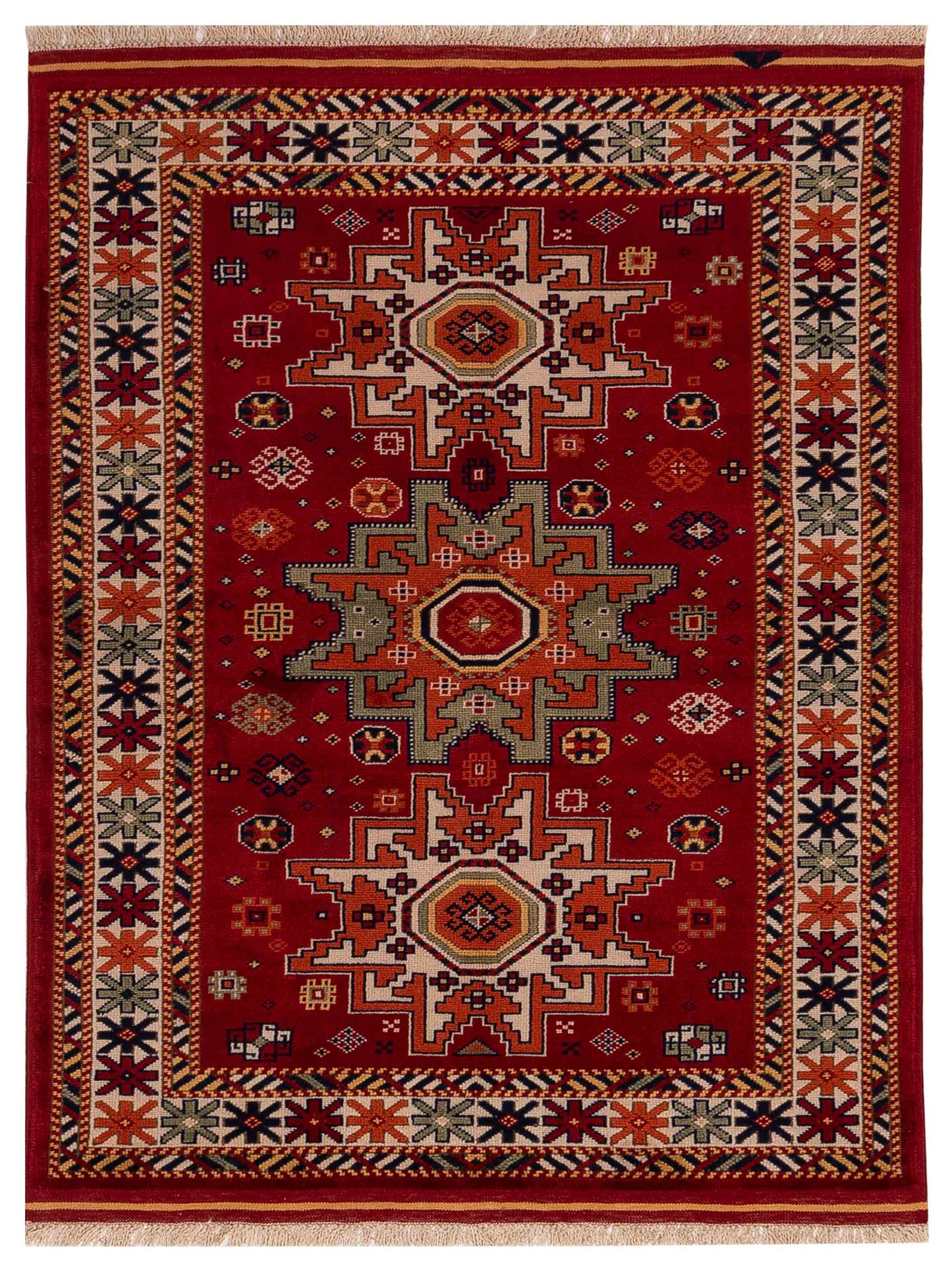 Pasha Turkish Shirwan Red Ivory Traditional