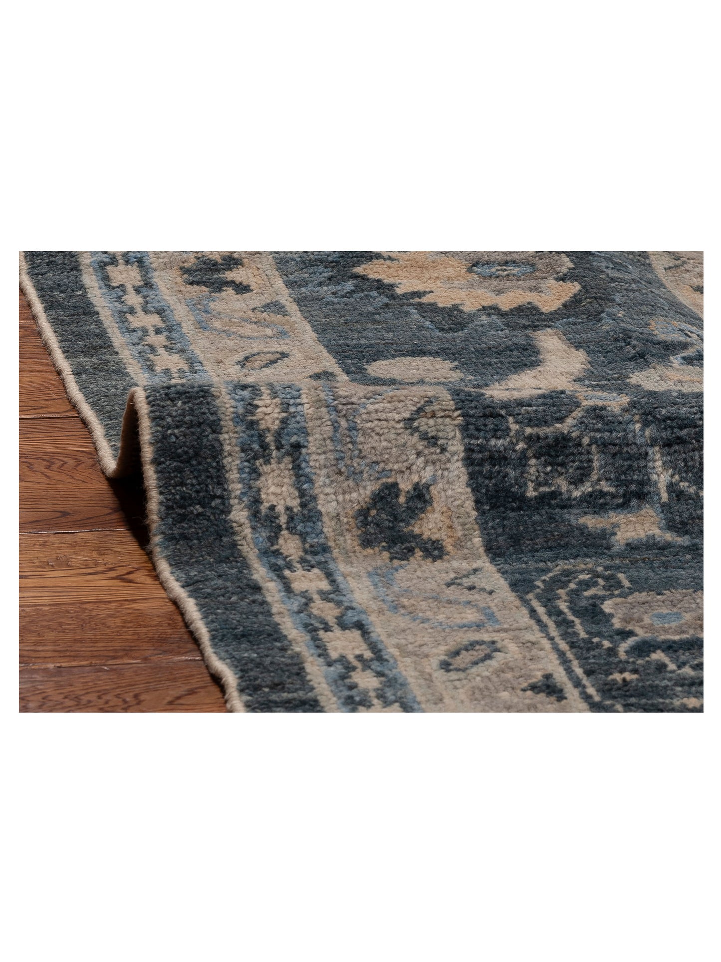 Angora Oushak 154952 Blue Blue 11.10x17.5 Hand Knotted Rug