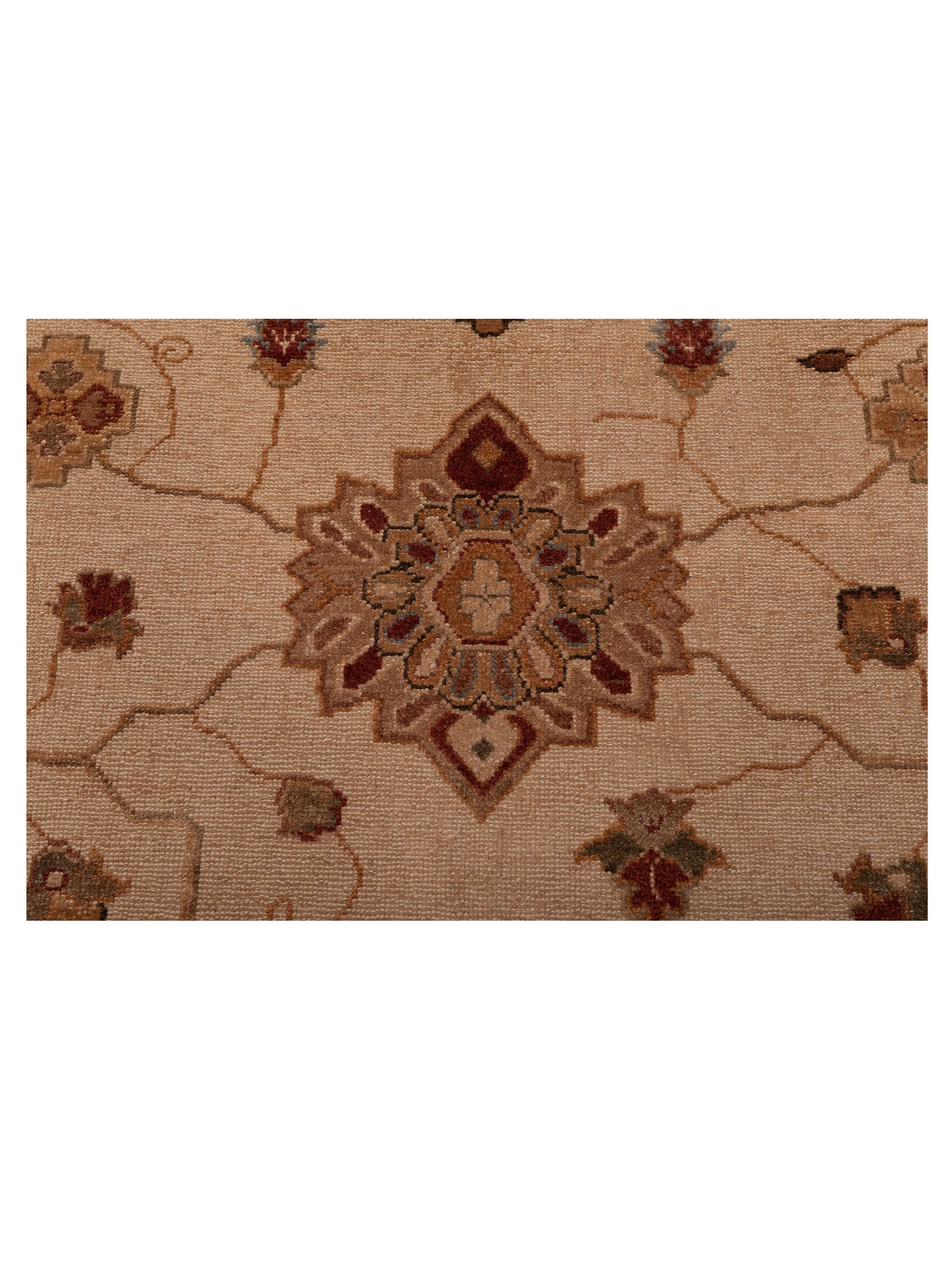 Turkish Elvan 108103 Beige Red 11.8x17.2 Hand Knotted Rug