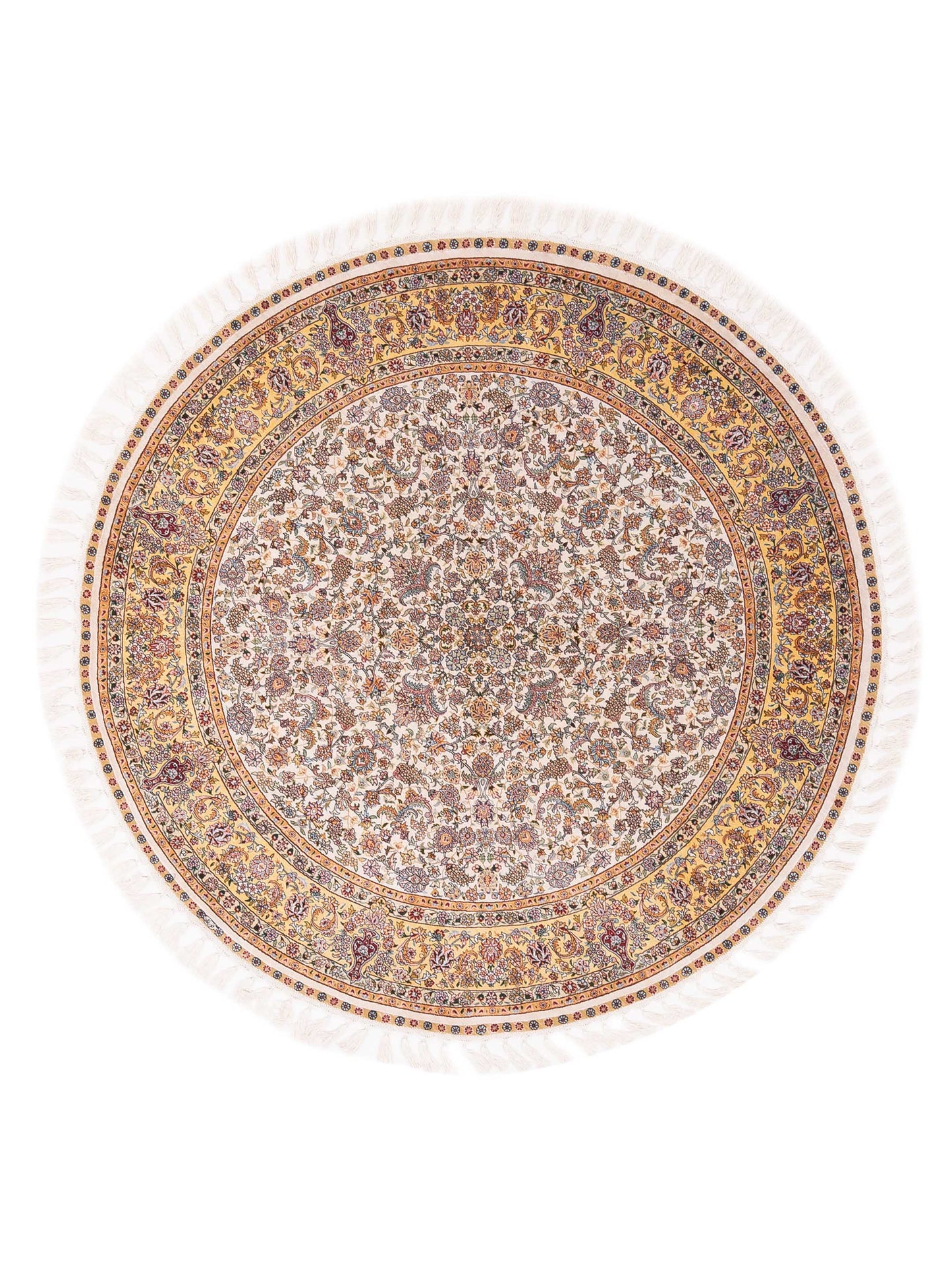 Pasha Pure Silk Ivory Gold Traditional